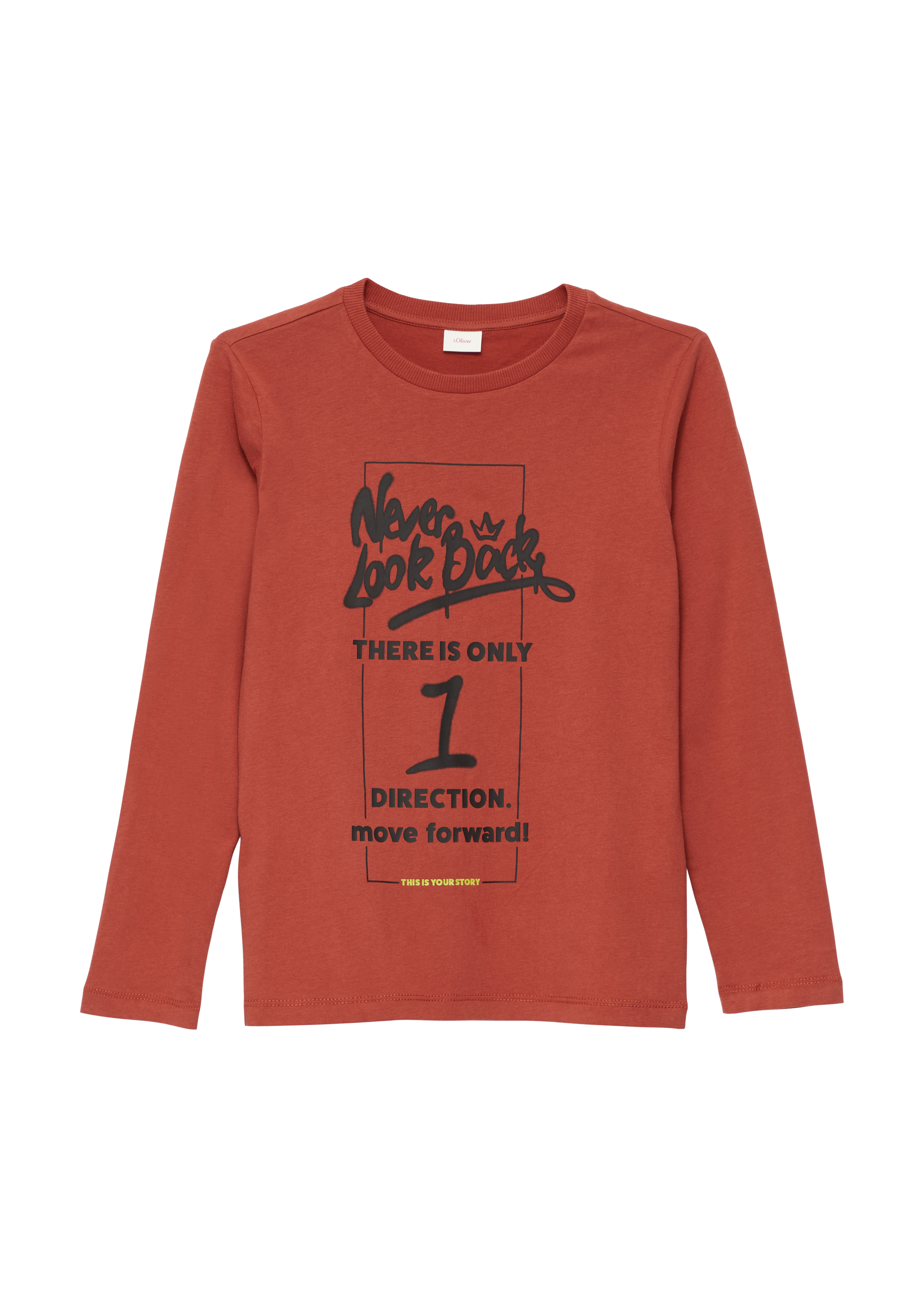 s.Oliver - Langarmshirt mit Schriftprint, Jungen, rot