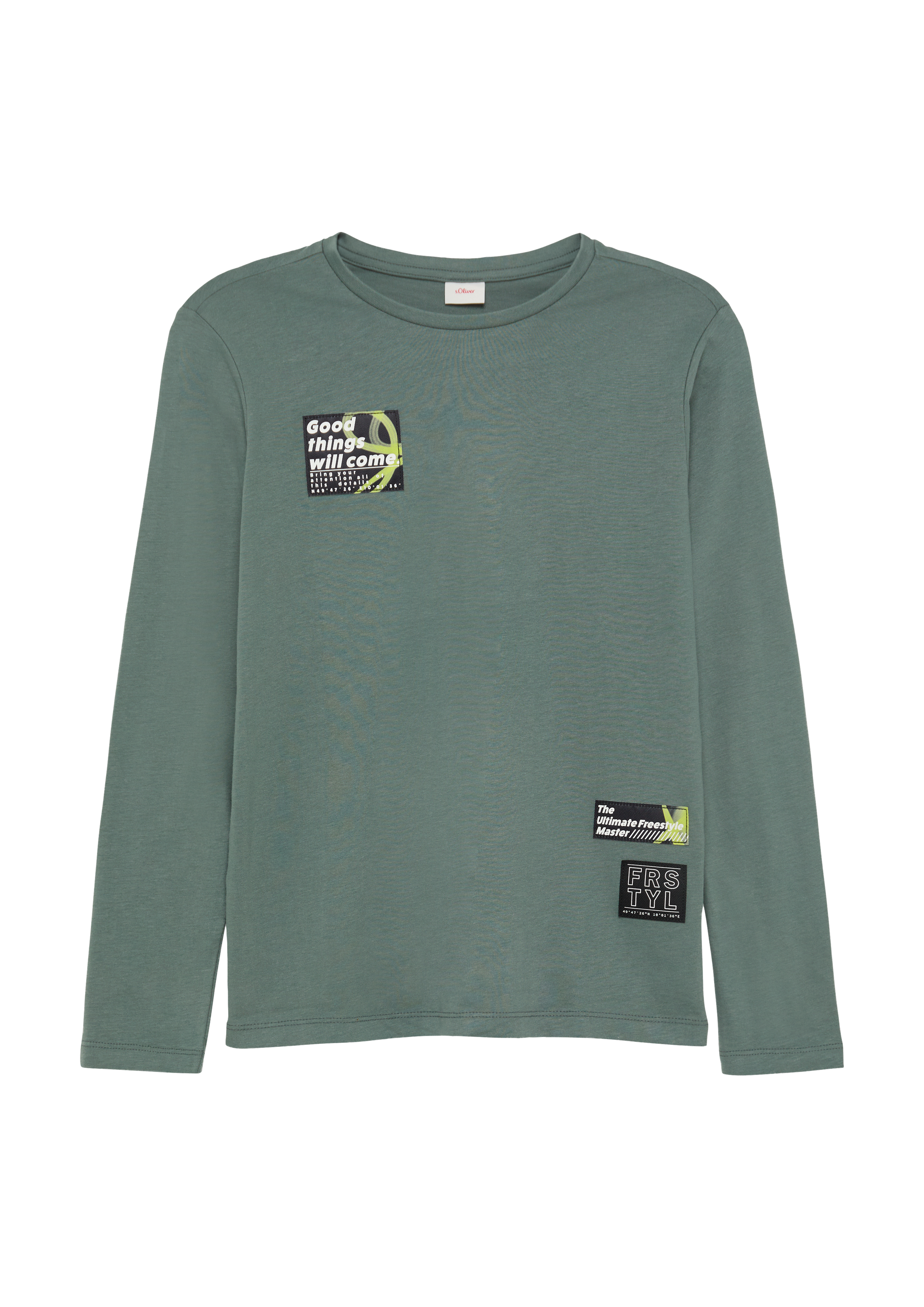 s.Oliver - Longsleeve mit modischen Patches, Jungen, grau