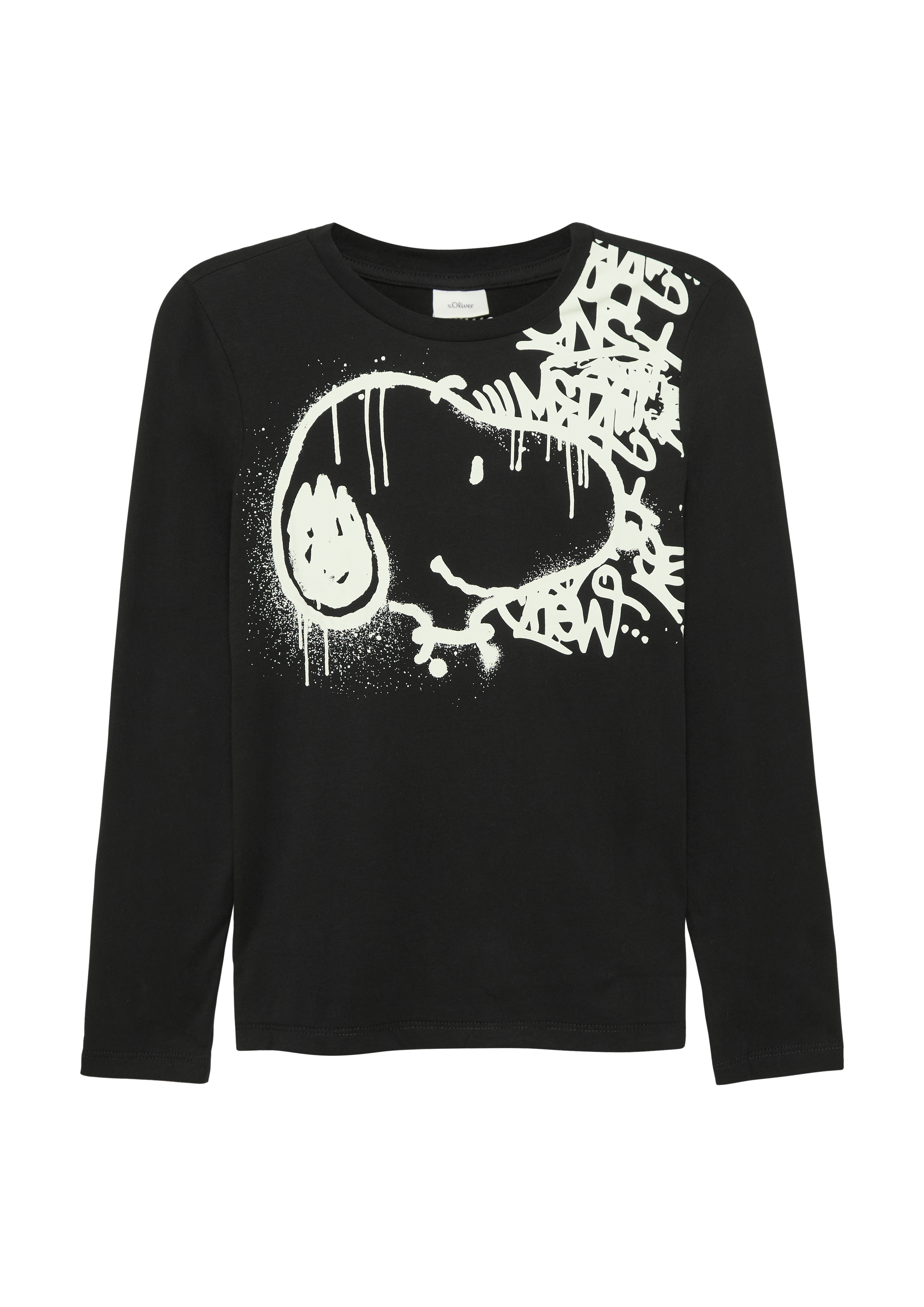 s.Oliver - Langarmshirt mit Snoopy®-Print, Jungen, schwarz