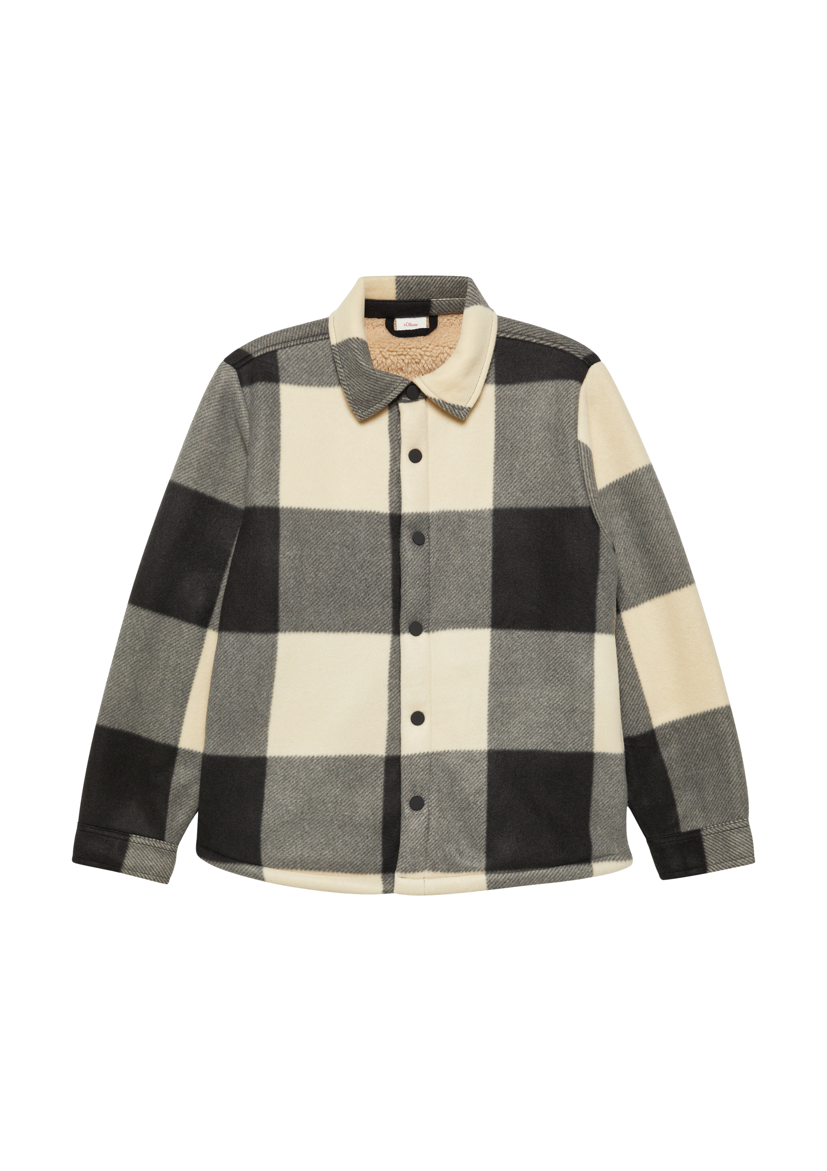 s.Oliver - Weiches Overshirt mit Teddyfutter und seitlichen Eingrifftaschen, Jungen, schwarz