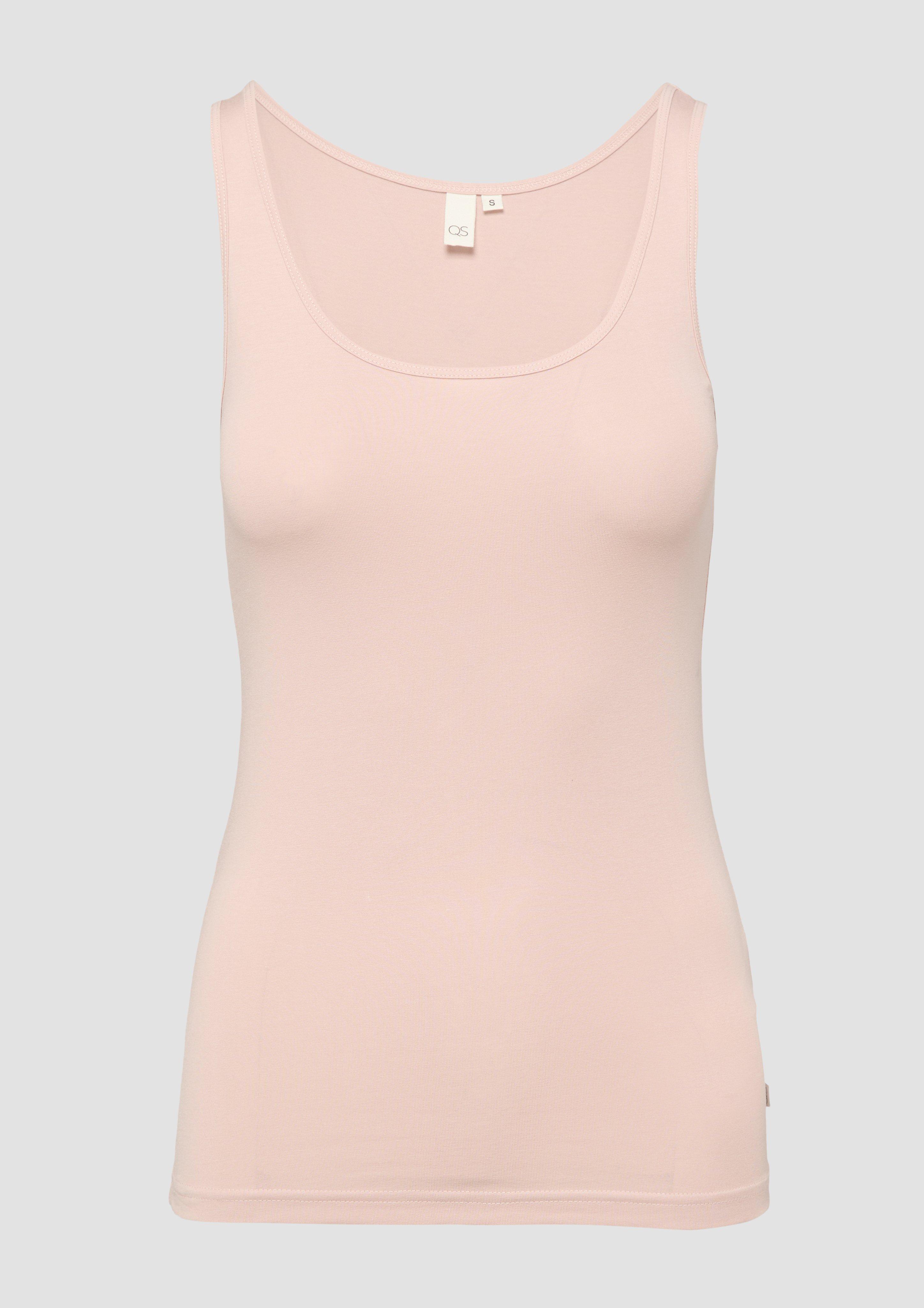 QS - Top aus Baumwolljersey, Damen, Rosa