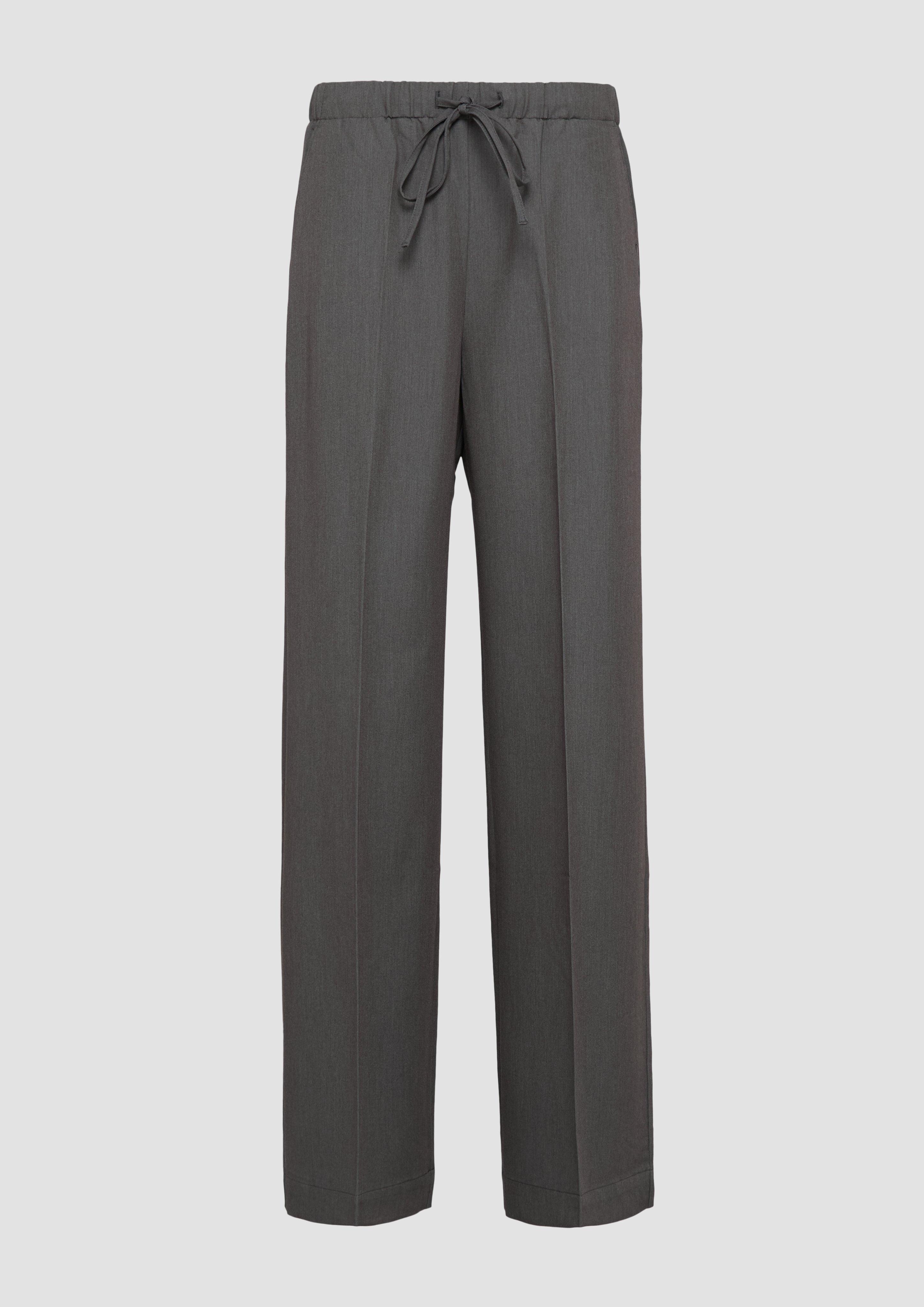QS - Lässige Stoffhose mit Gummizug, Damen, grau
