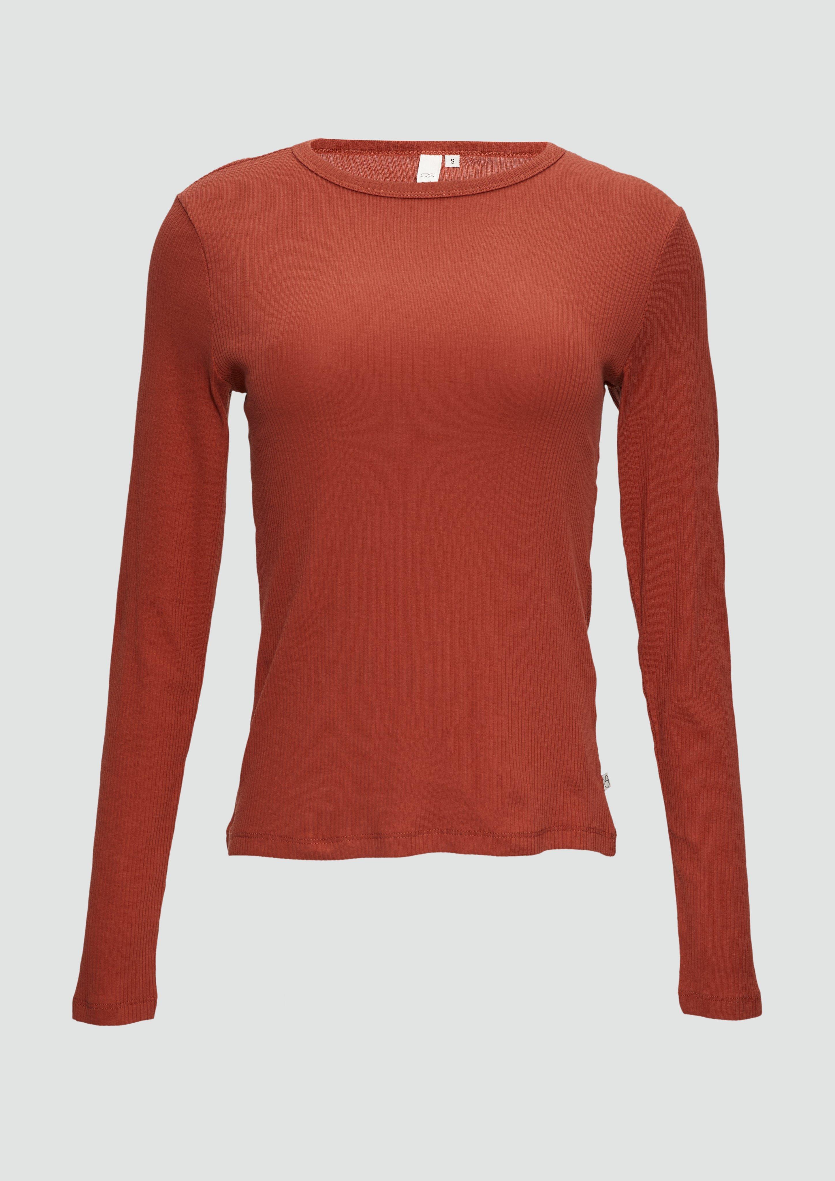 Thumbnail - QS - Geripptes Longsleeve im Slim Fit, Damen, rot