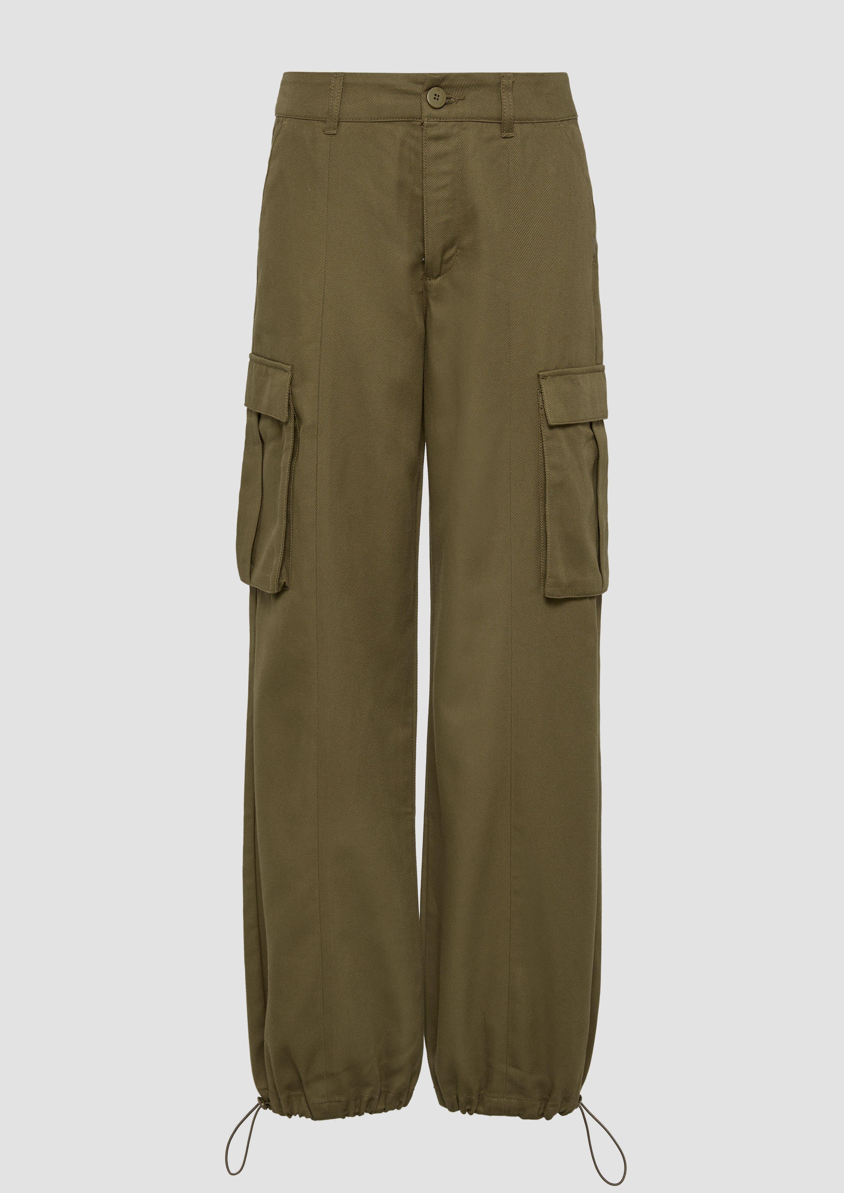 QS - Cargo-Hose aus Twill, Damen, Grün