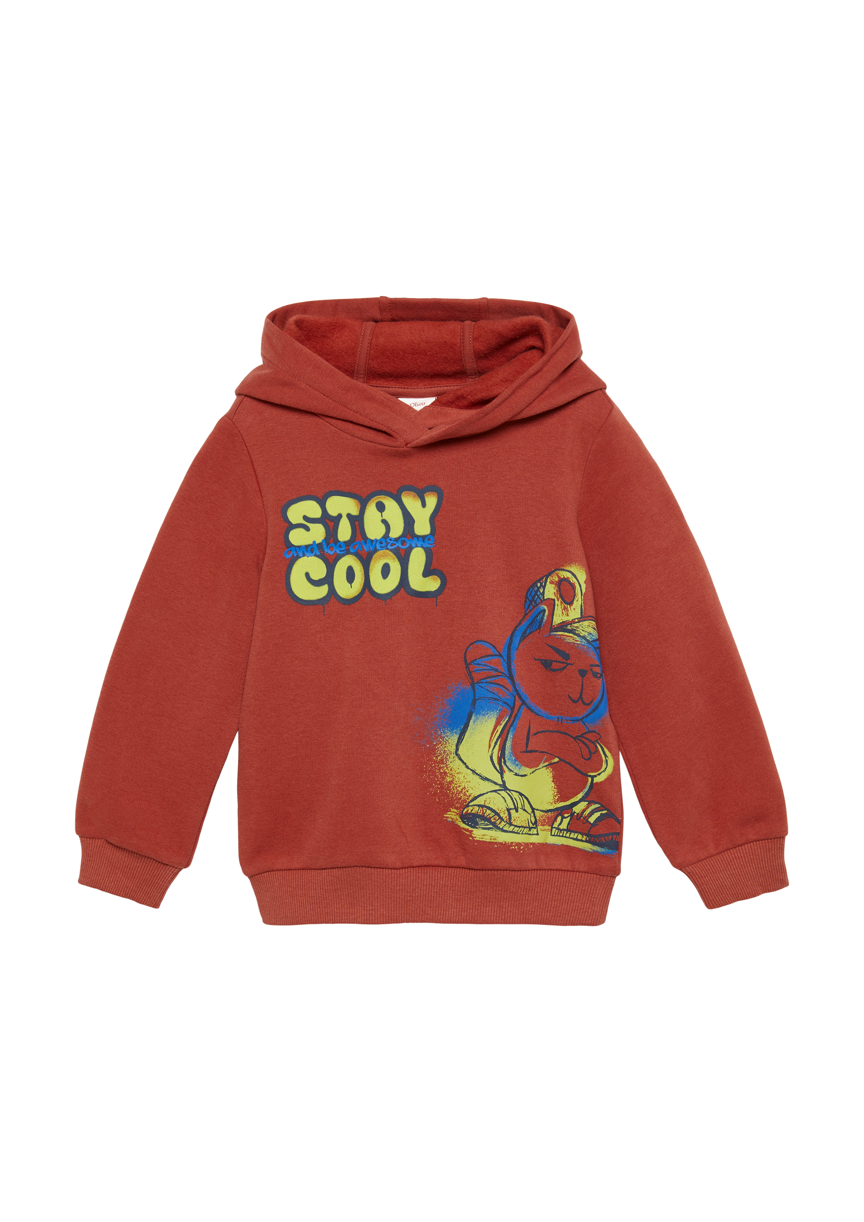 s.Oliver - Wärmendes Kapuzen-Sweatshirt mit Frontprint, Kinder, rot