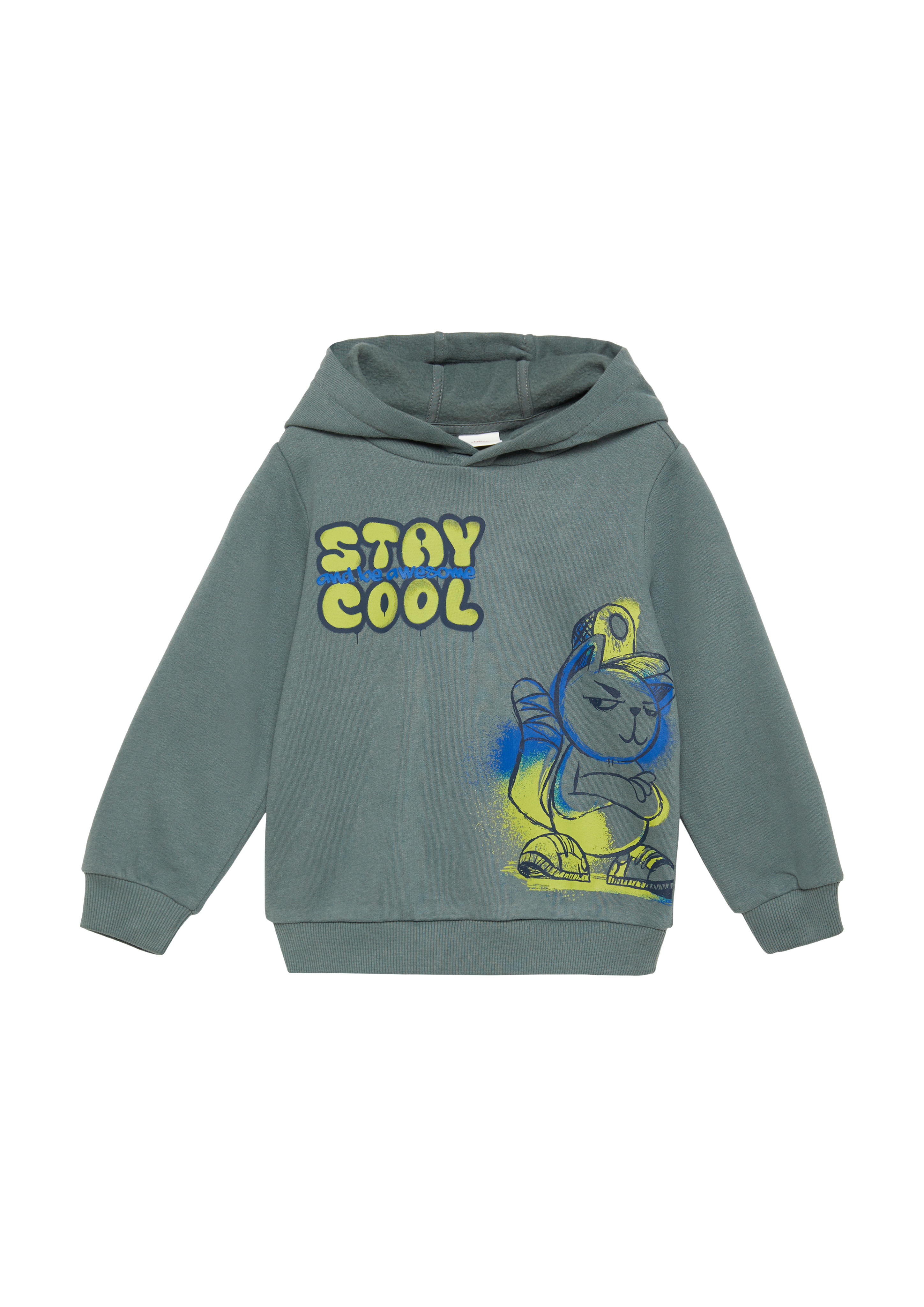 s.Oliver - Wärmendes Kapuzen-Sweatshirt mit Frontprint, Kinder, grau