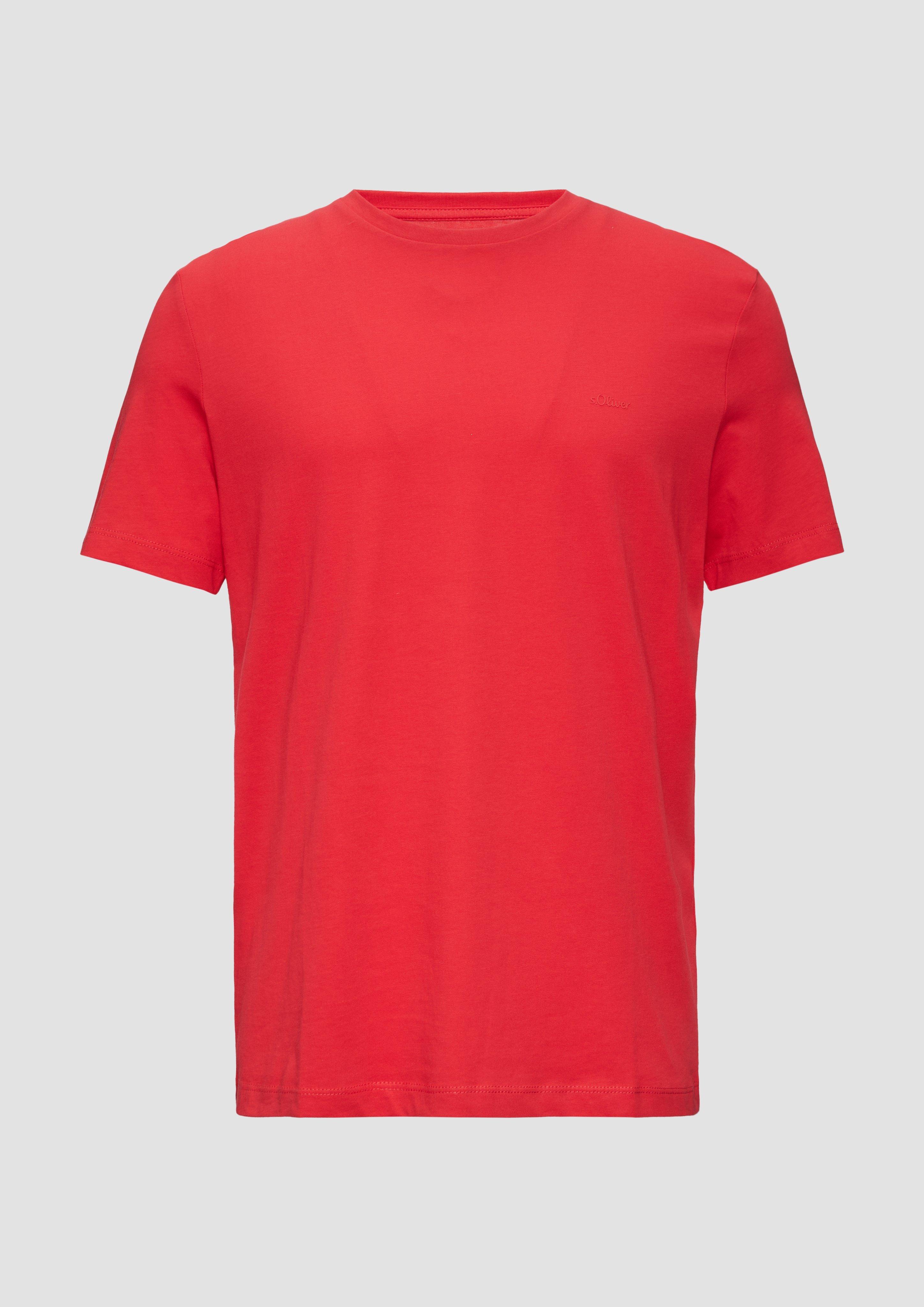 s.Oliver T-Shirt aus reiner Baumwolle mit Logo-Print