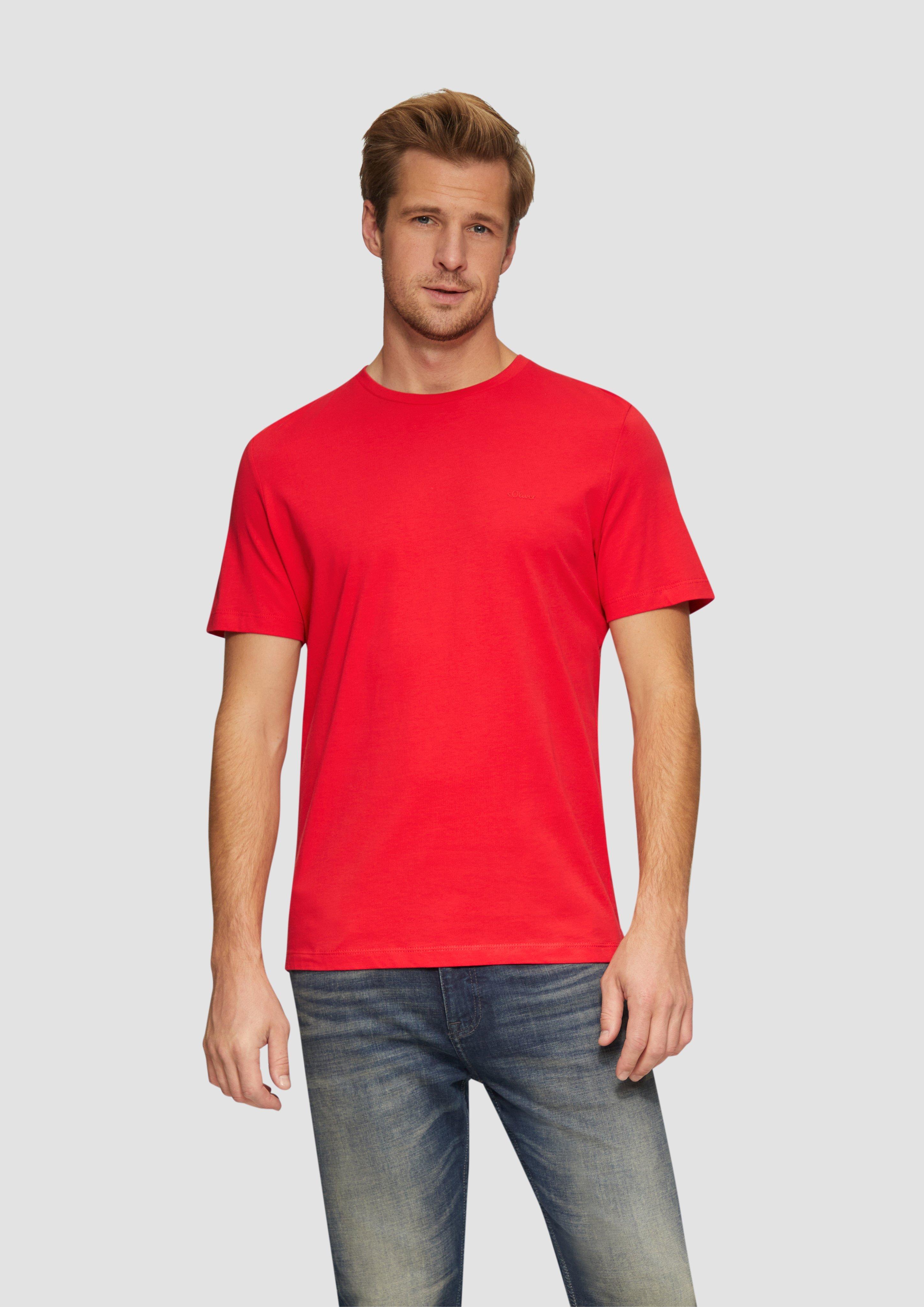 S.Oliver T-Shirt aus reiner Baumwolle mit Logo-Print