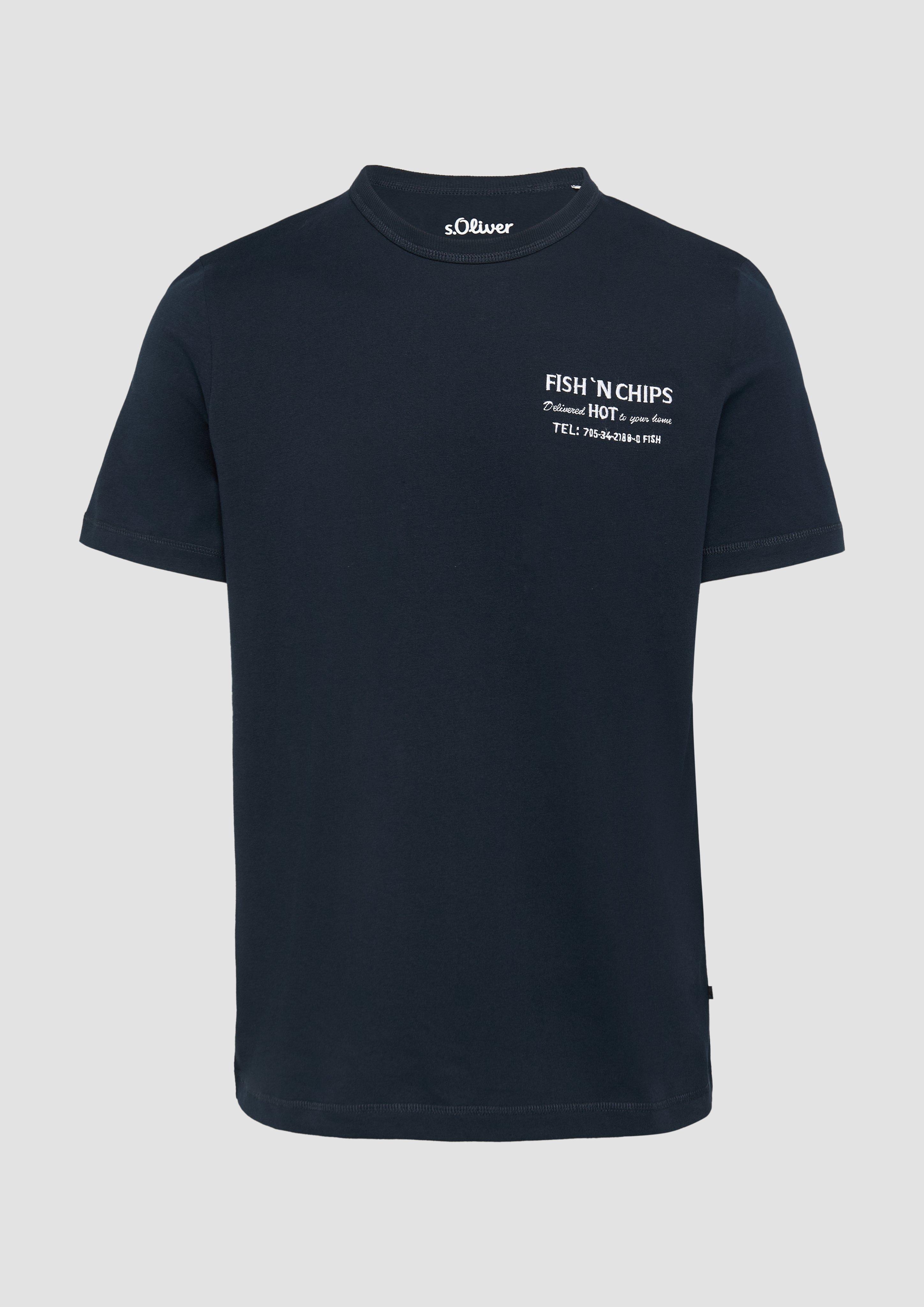 Thumbnail - s.Oliver - Baumwollshirt mit Frontprint, Herren, blau