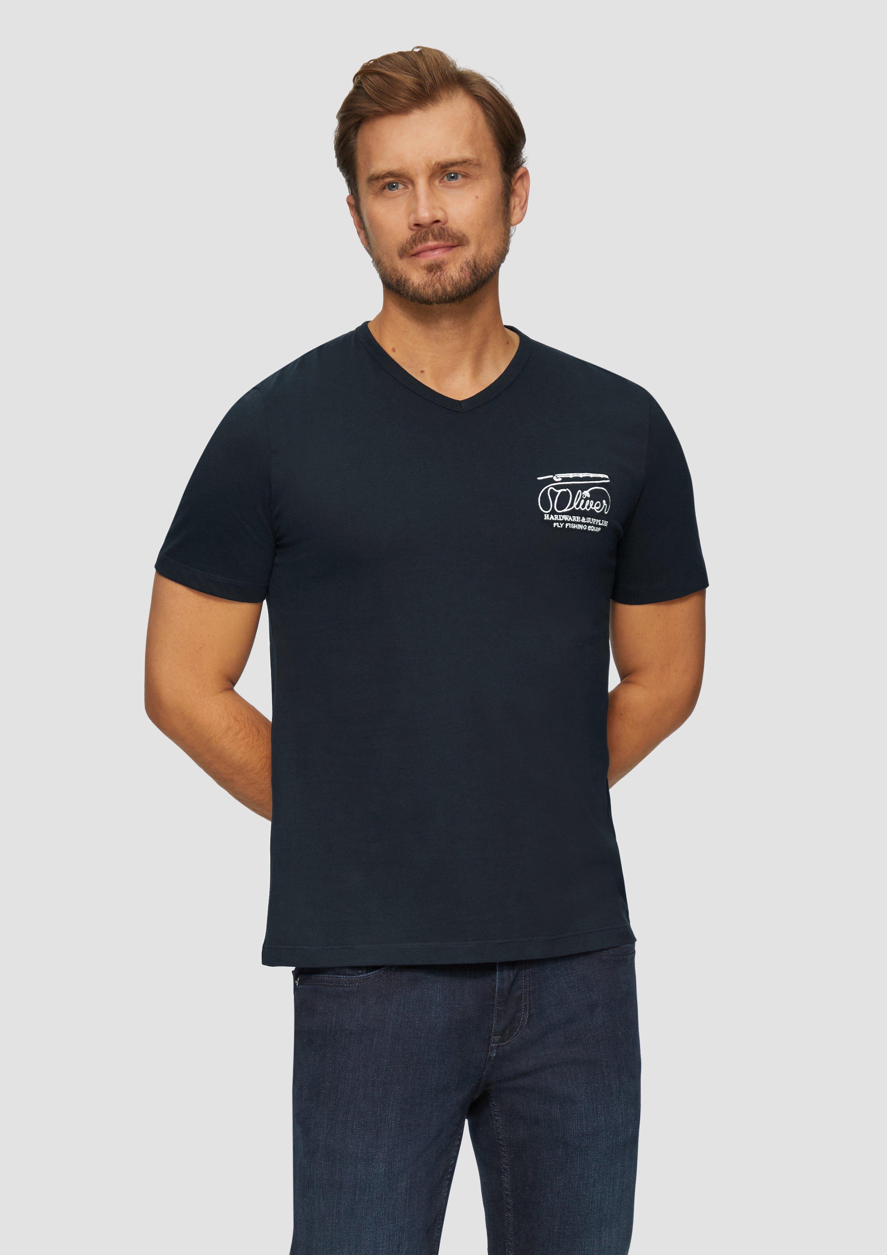 S.Oliver T-Shirt mit Logostickerei