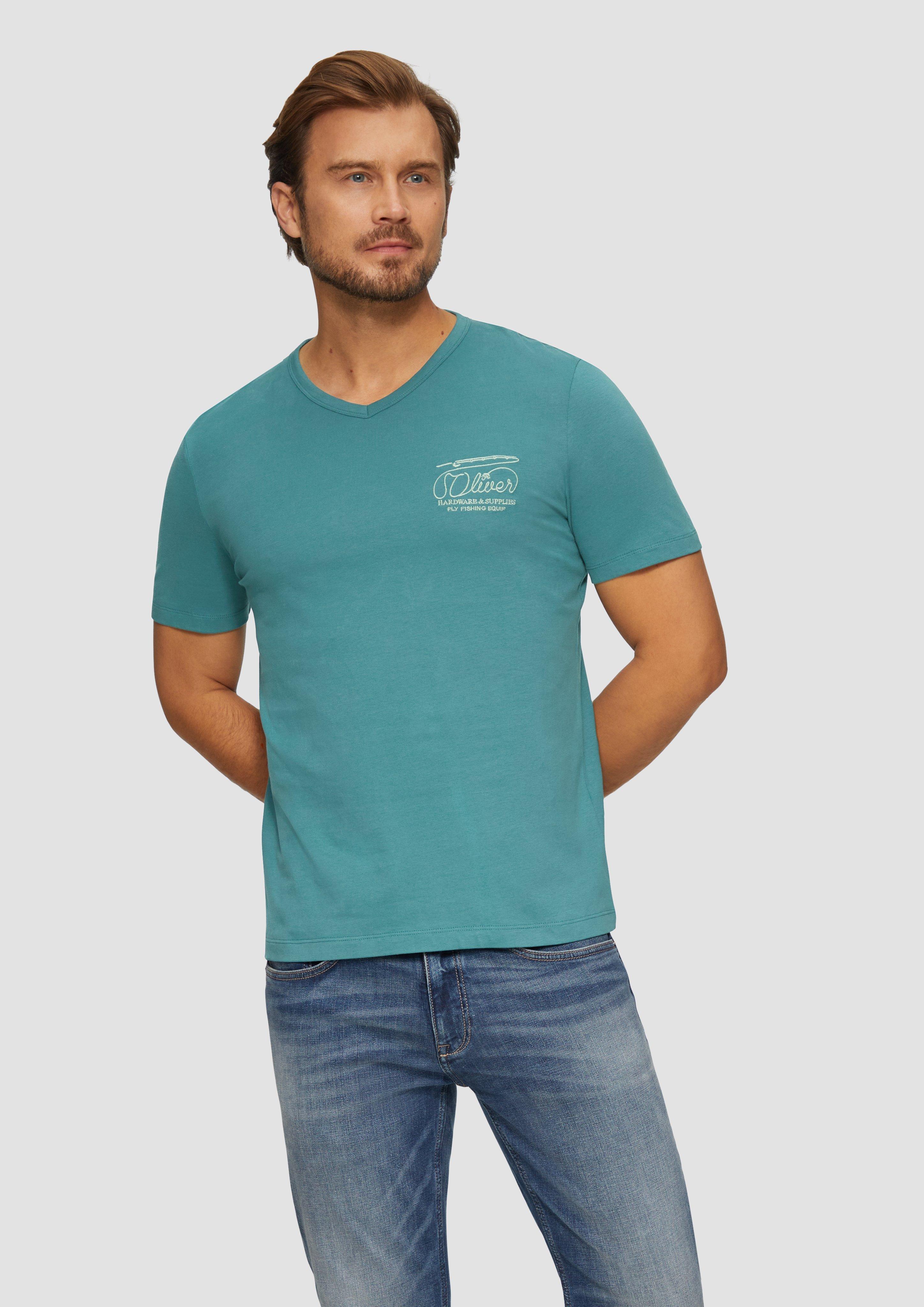 S.Oliver T-Shirt mit Logostickerei