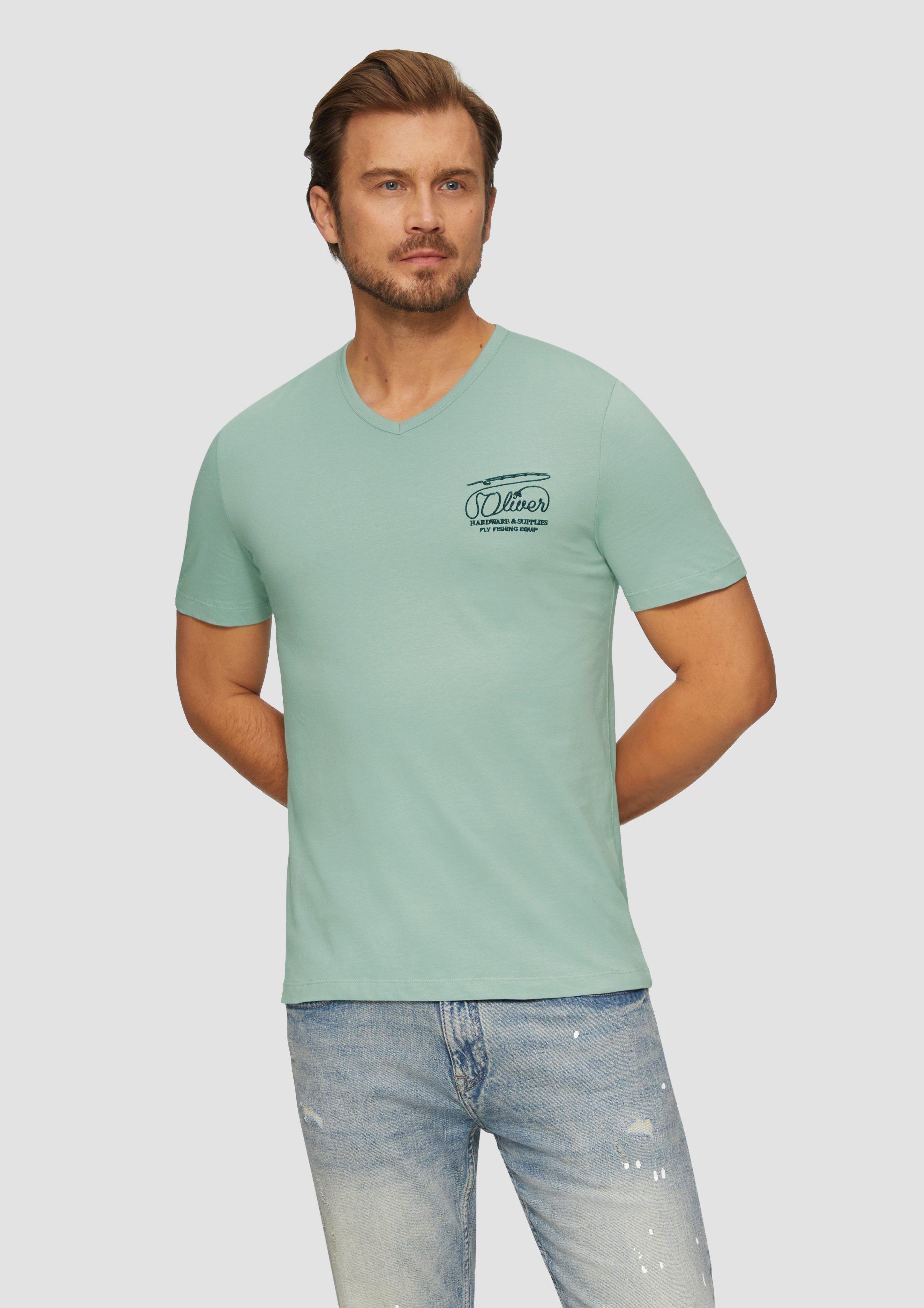 S.Oliver T-Shirt mit Logostickerei