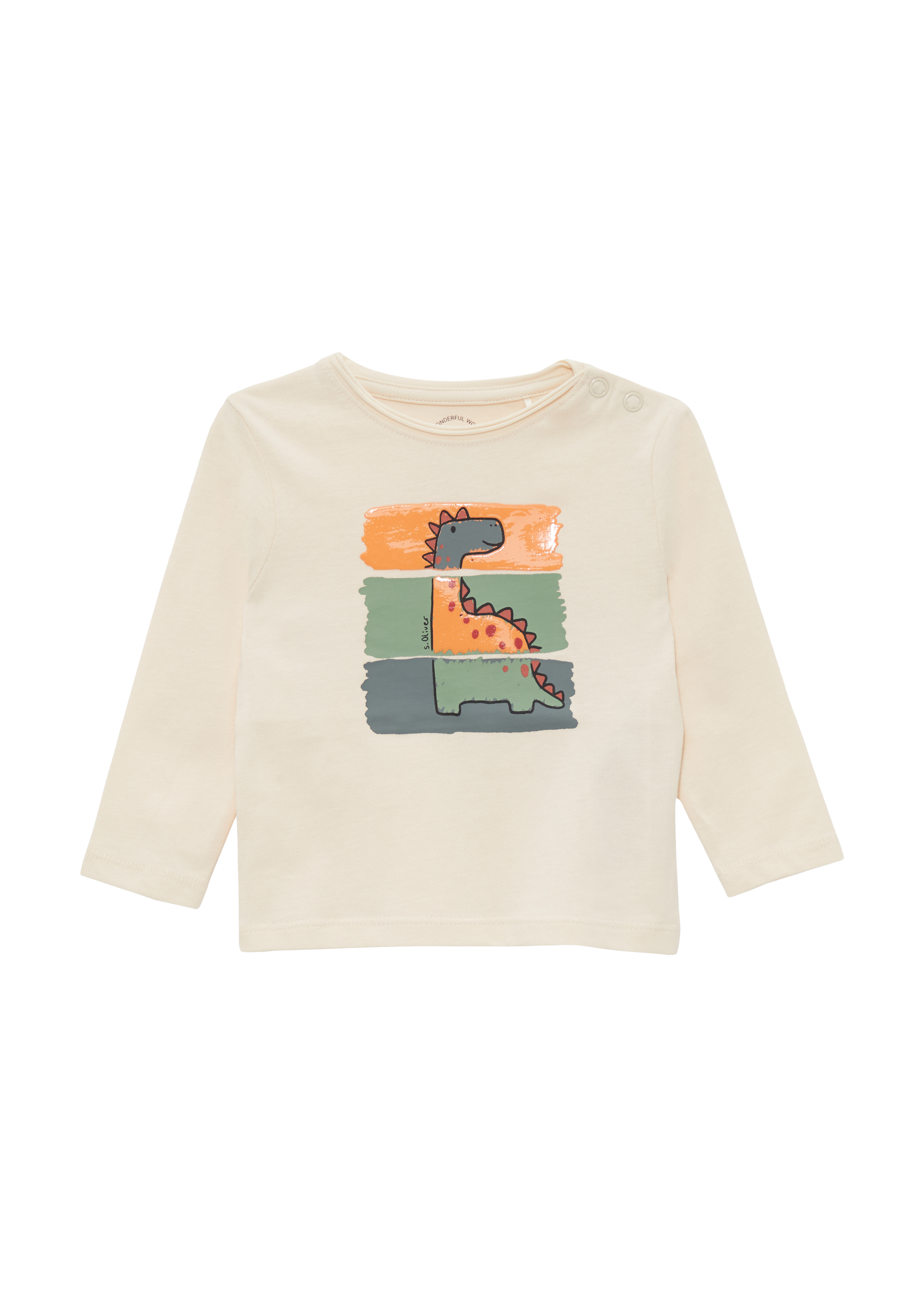 s.Oliver - Longsleeve mit gummiertem Print, Babys, Beige