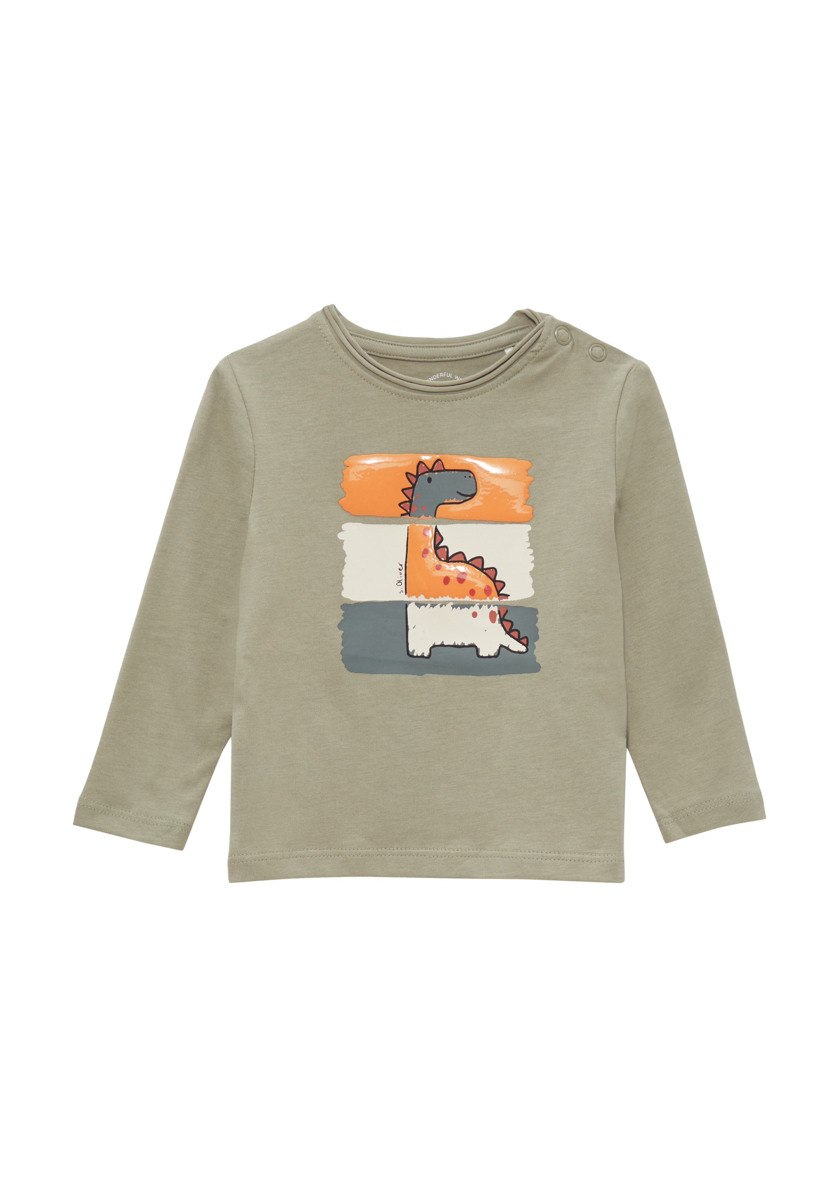 s.Oliver - Longsleeve mit gummiertem Print, Babys, Grün