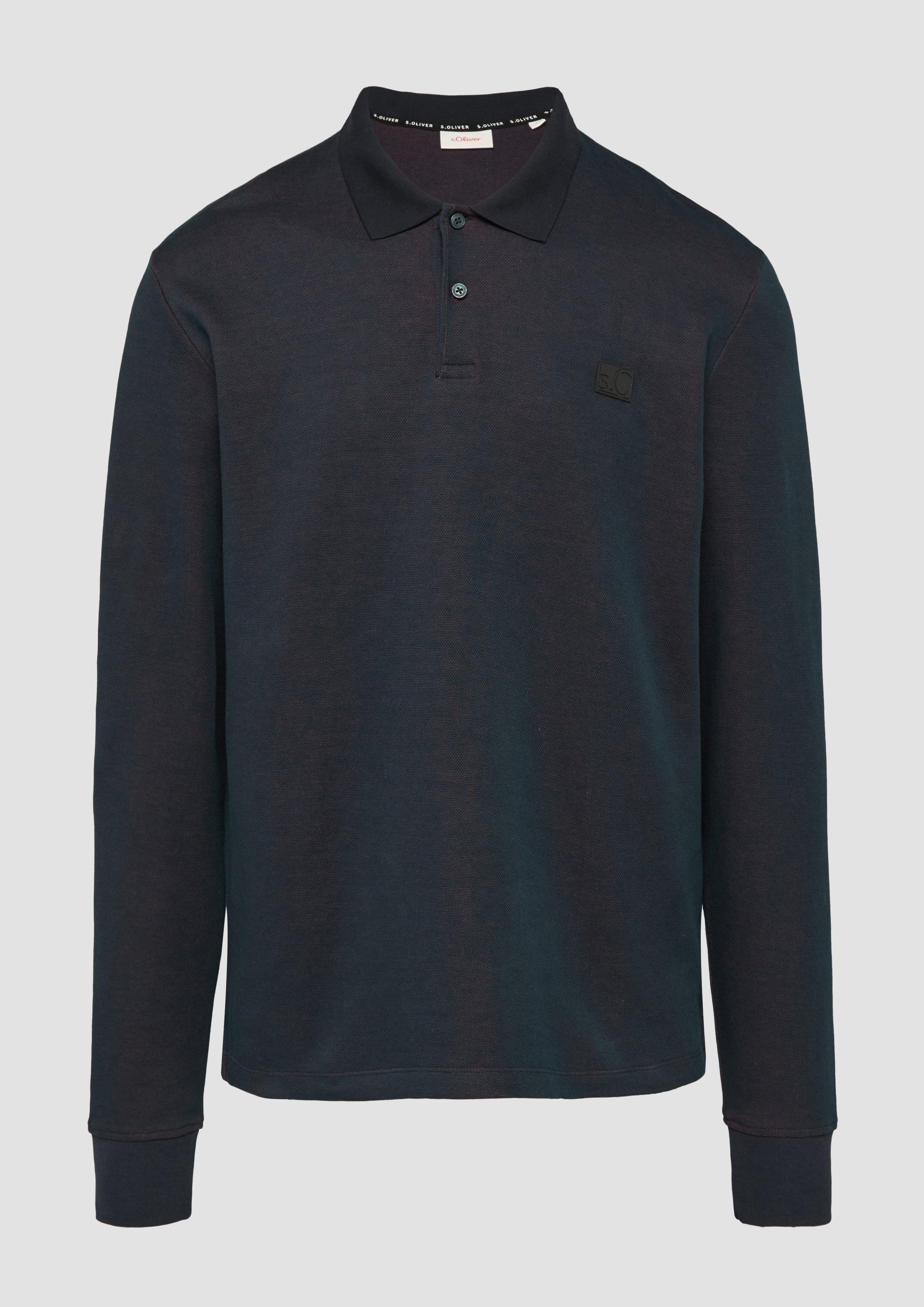 s.Oliver - Poloshirt aus zweifarbigem Piqué, Herren, blau