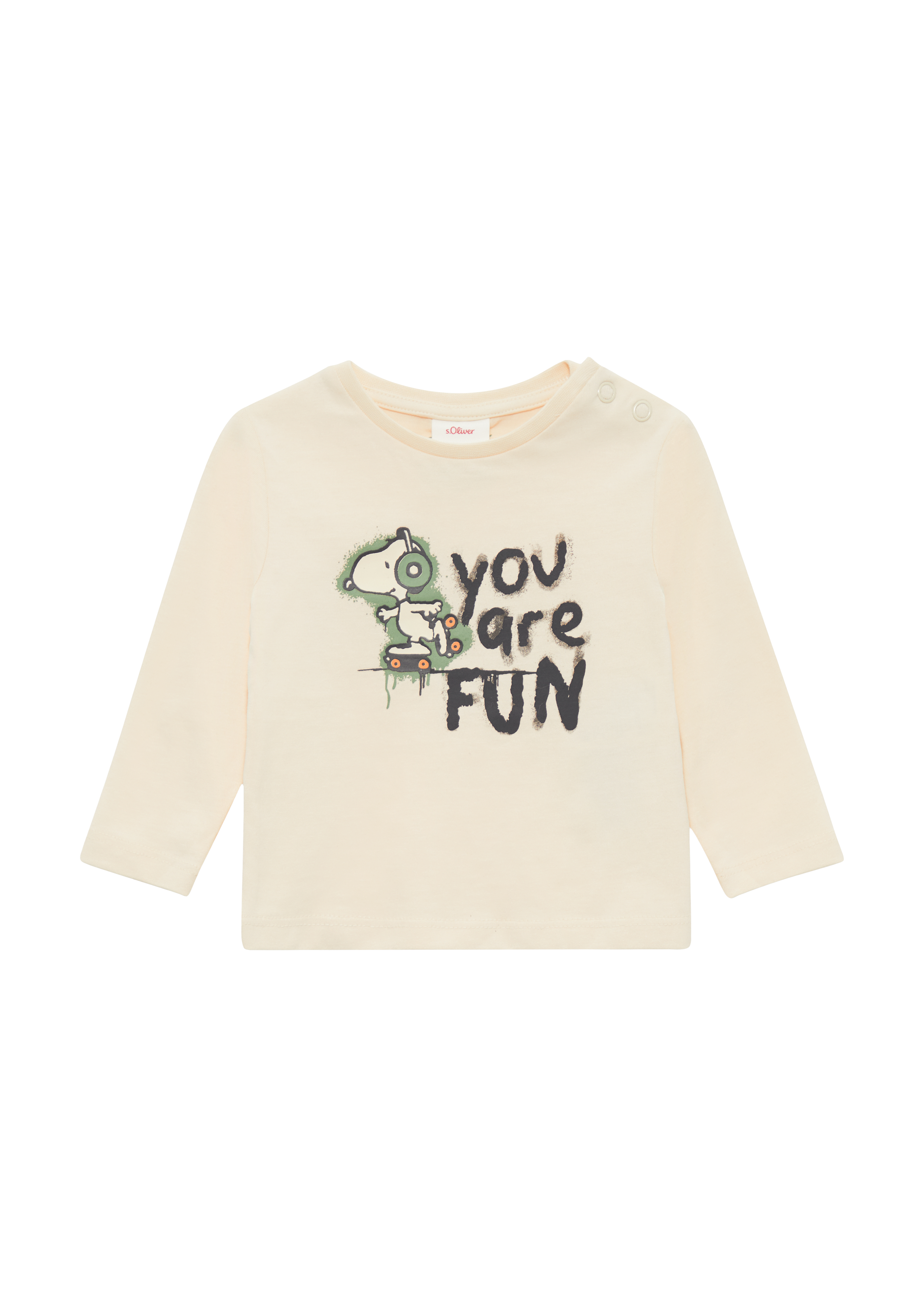 s.Oliver - Longsleeve mit Peanuts®-Print, Babys, Beige