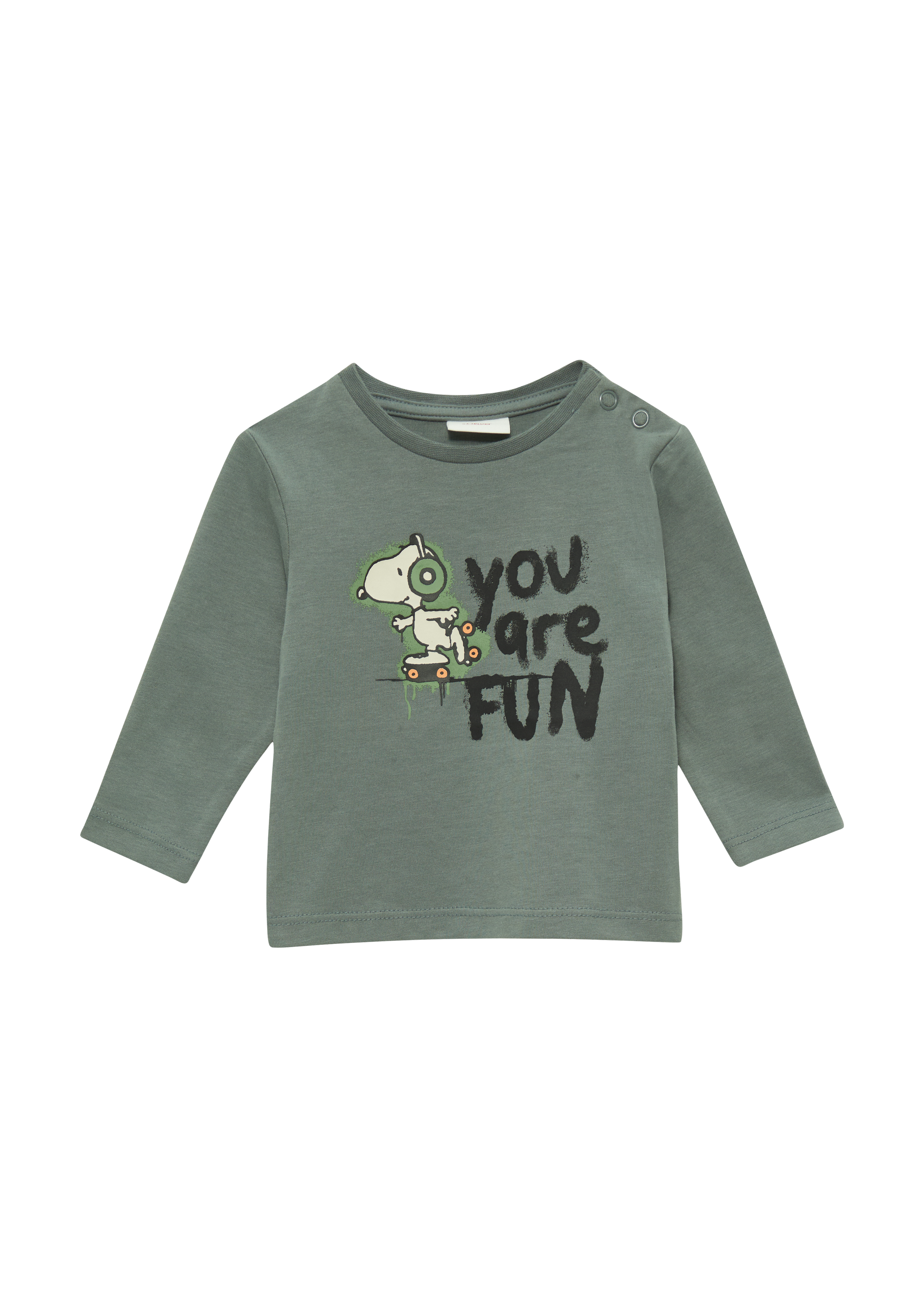 s.Oliver - Longsleeve mit Peanuts®-Print, Babys, grau