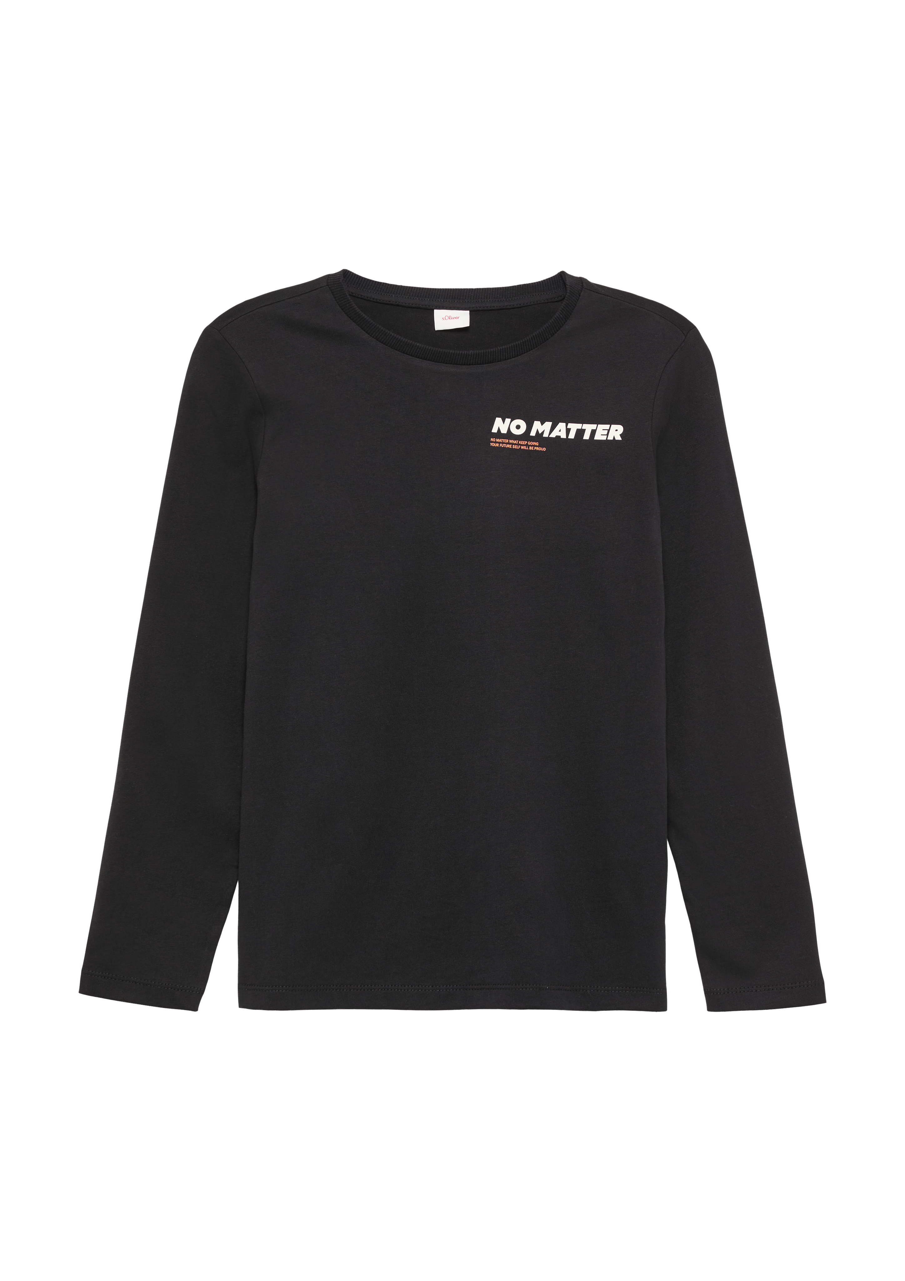 s.Oliver - Longsleeve mit Rückenprint, Jungen, schwarz