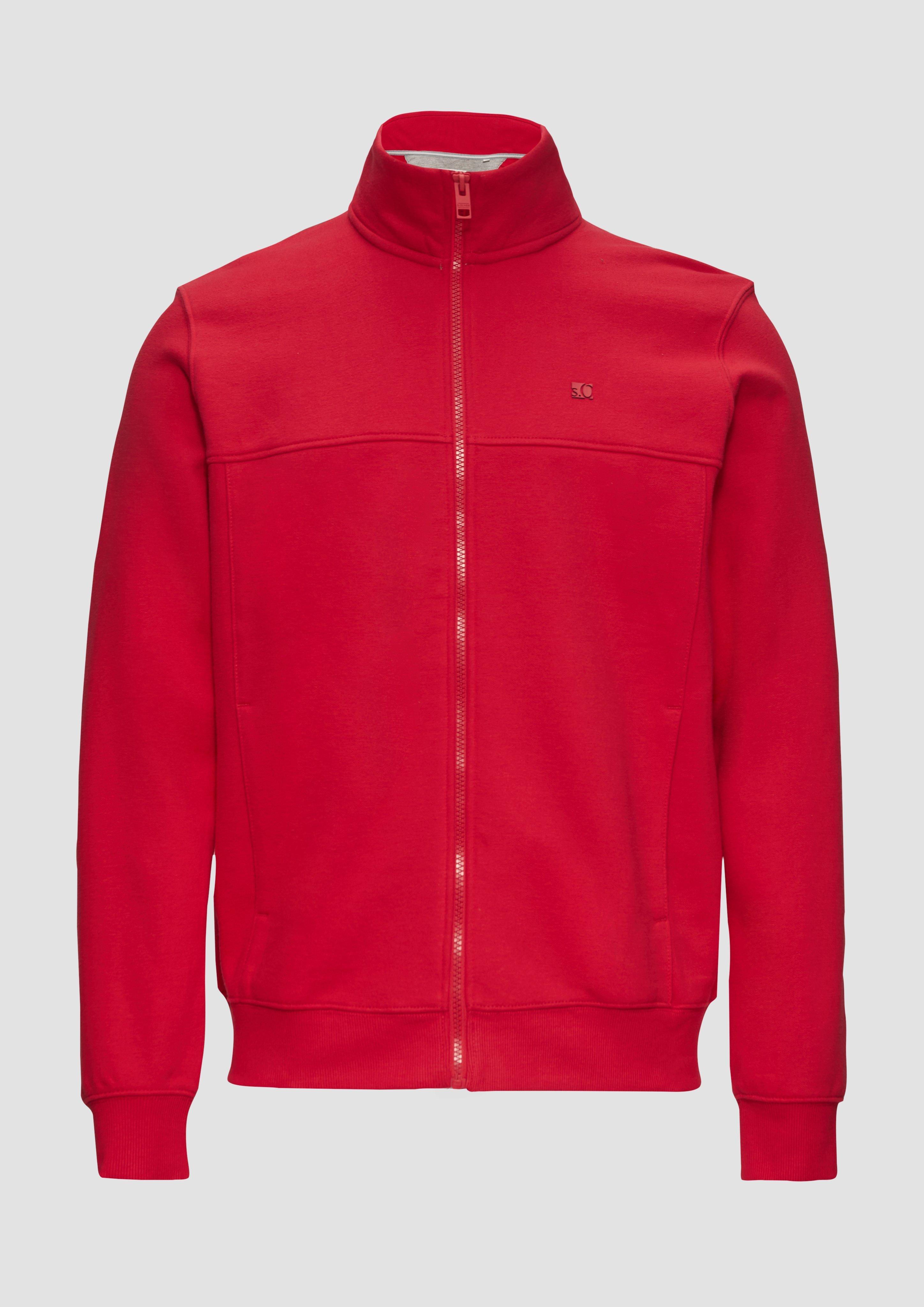 s.Oliver - Sweatjacke mit Stehkragen, Herren, rot