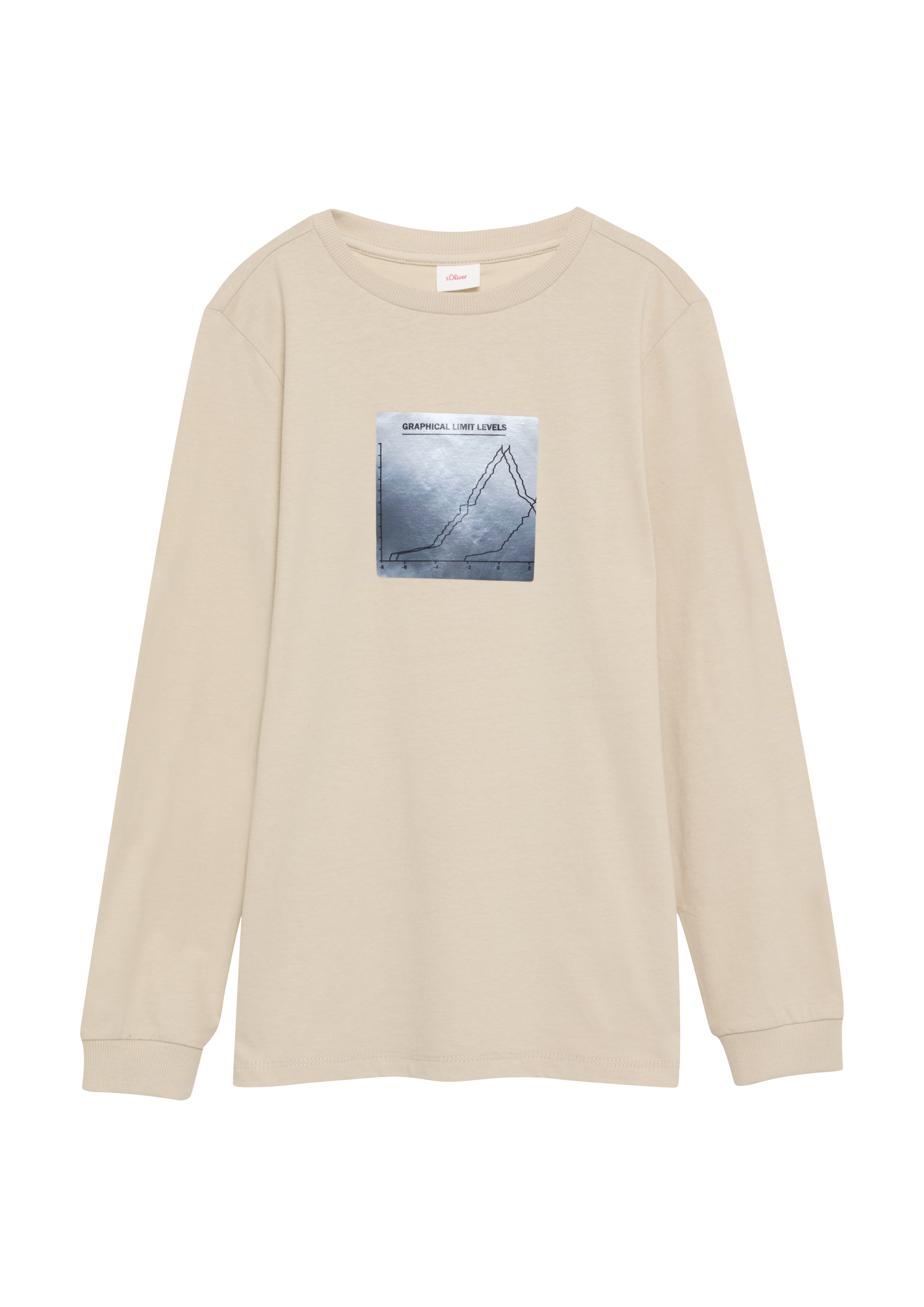 s.Oliver - Langarmshirt mit Frontprint, Jungen, Beige