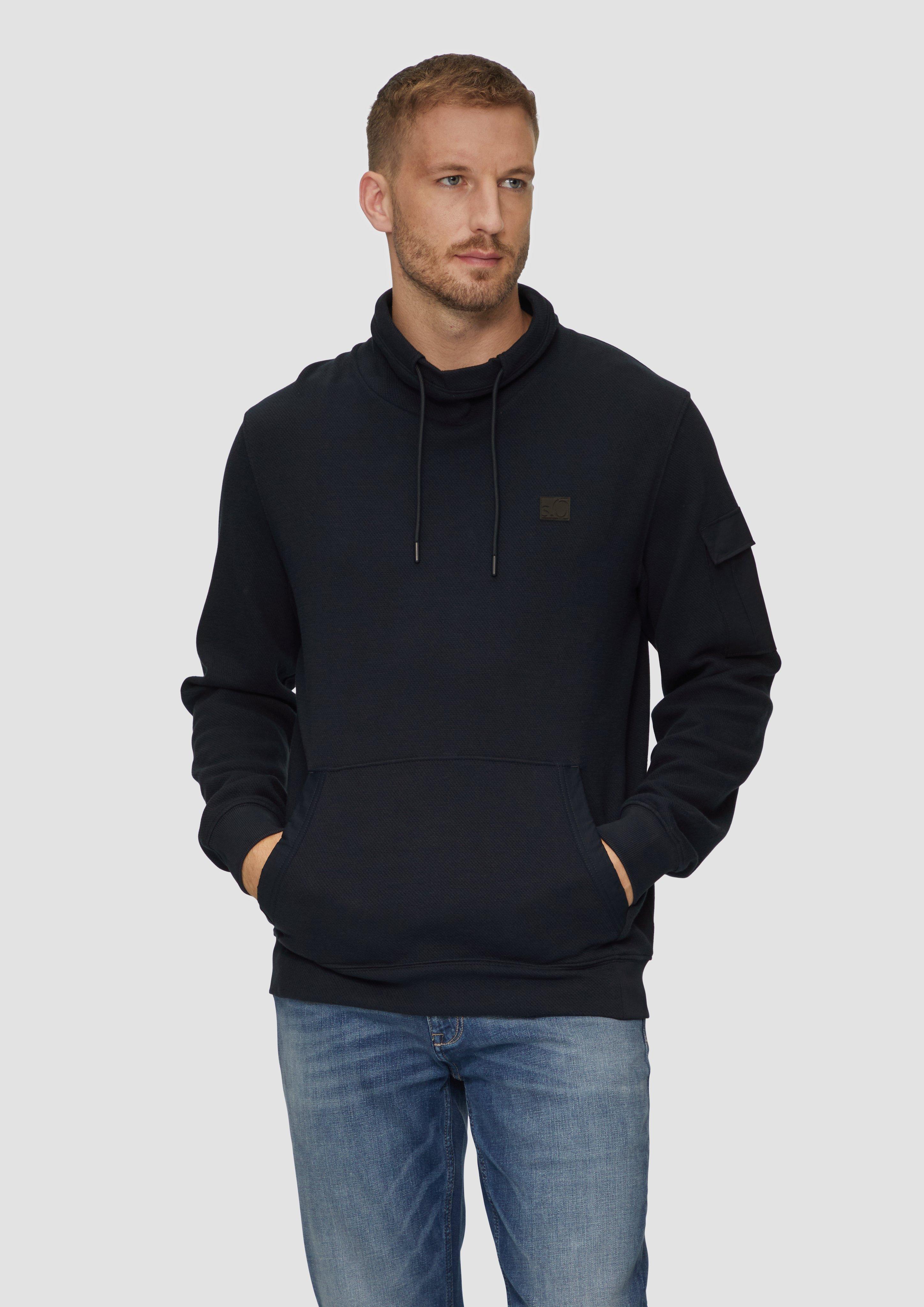 S.Oliver Sweatshirt mit Kängurutasche und Snood-Kragen