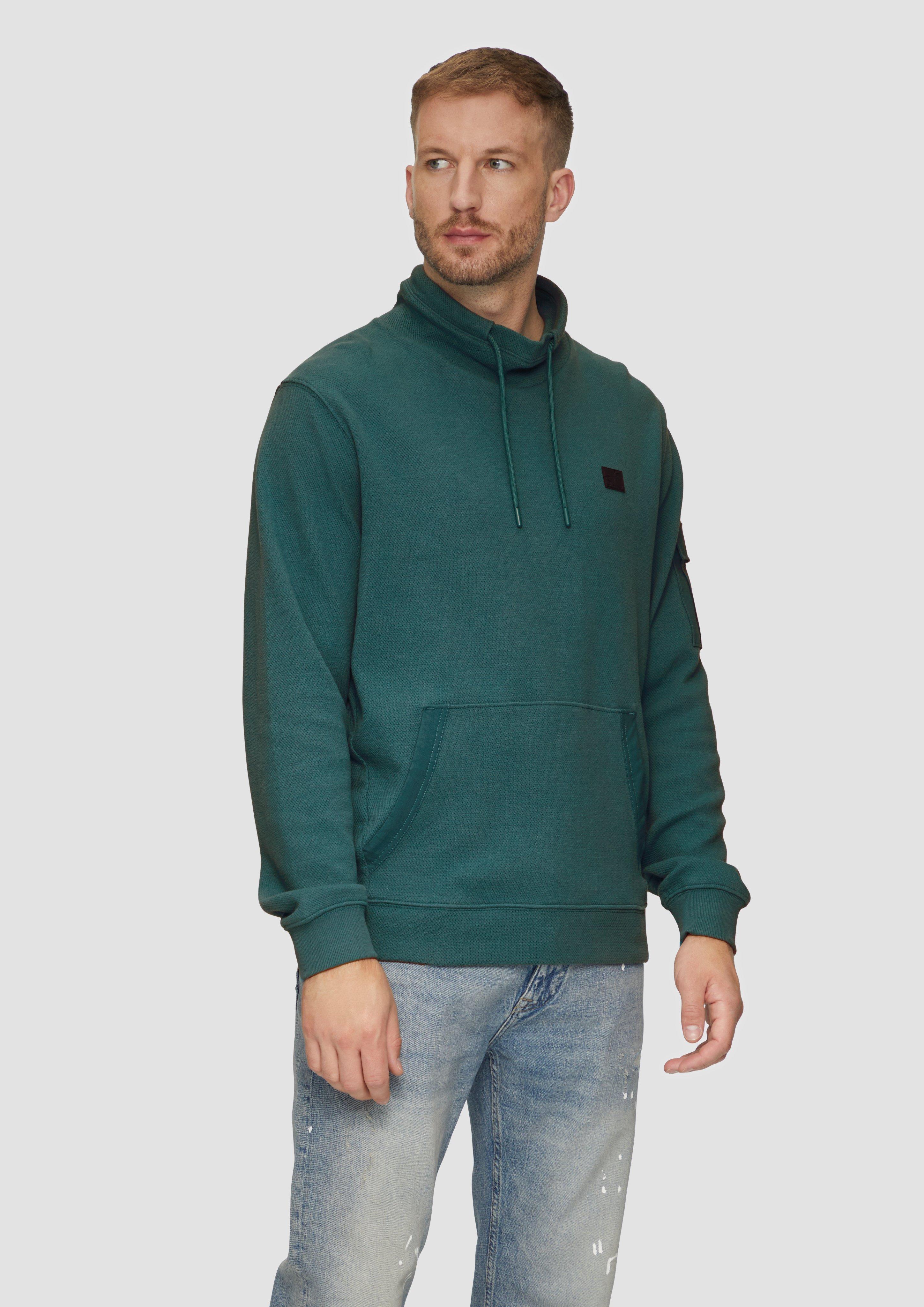 S.Oliver Sweatshirt mit Kängurutasche und Snood-Kragen