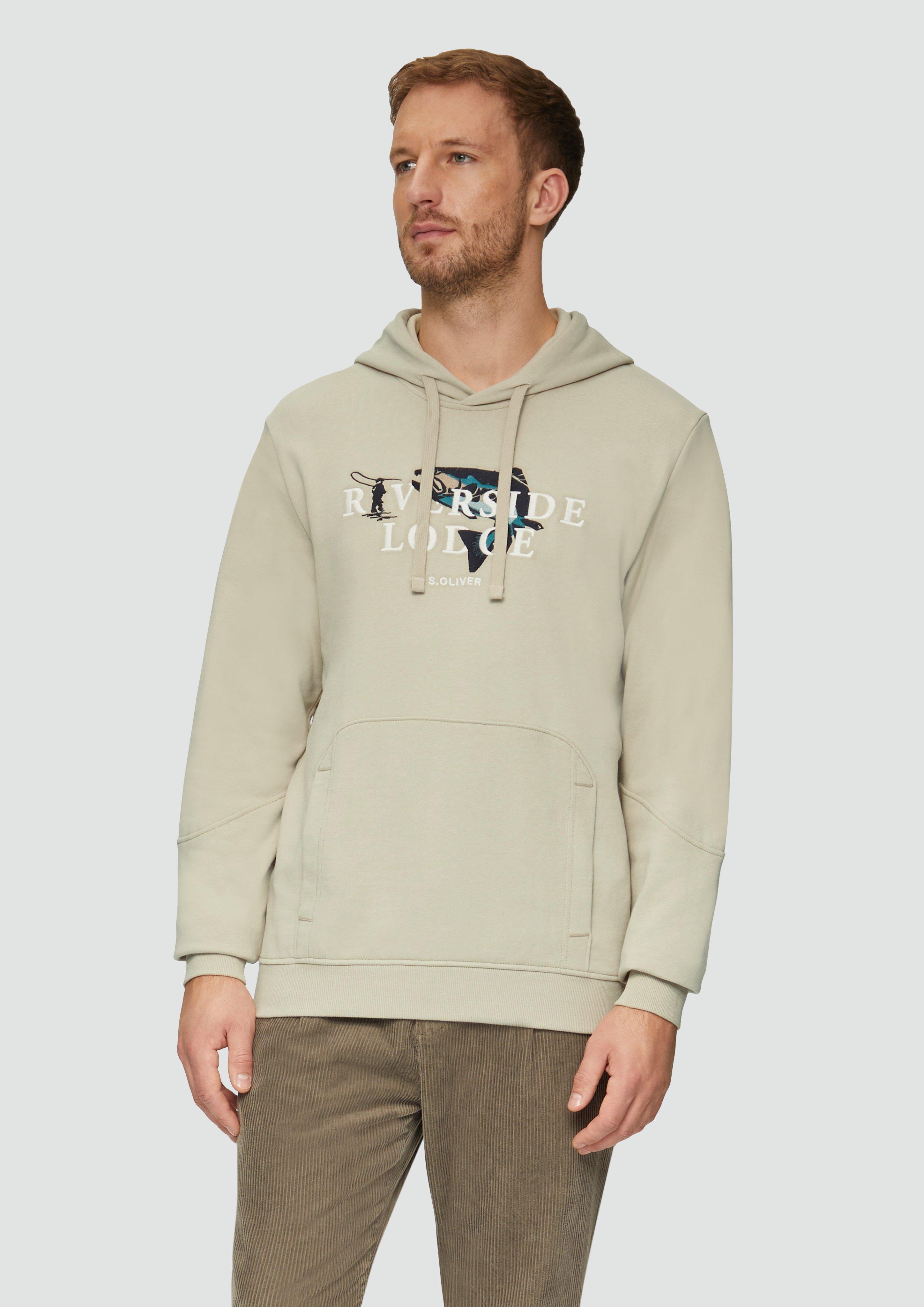 S.Oliver Hoodie mit Stickerei und Kängurutasche