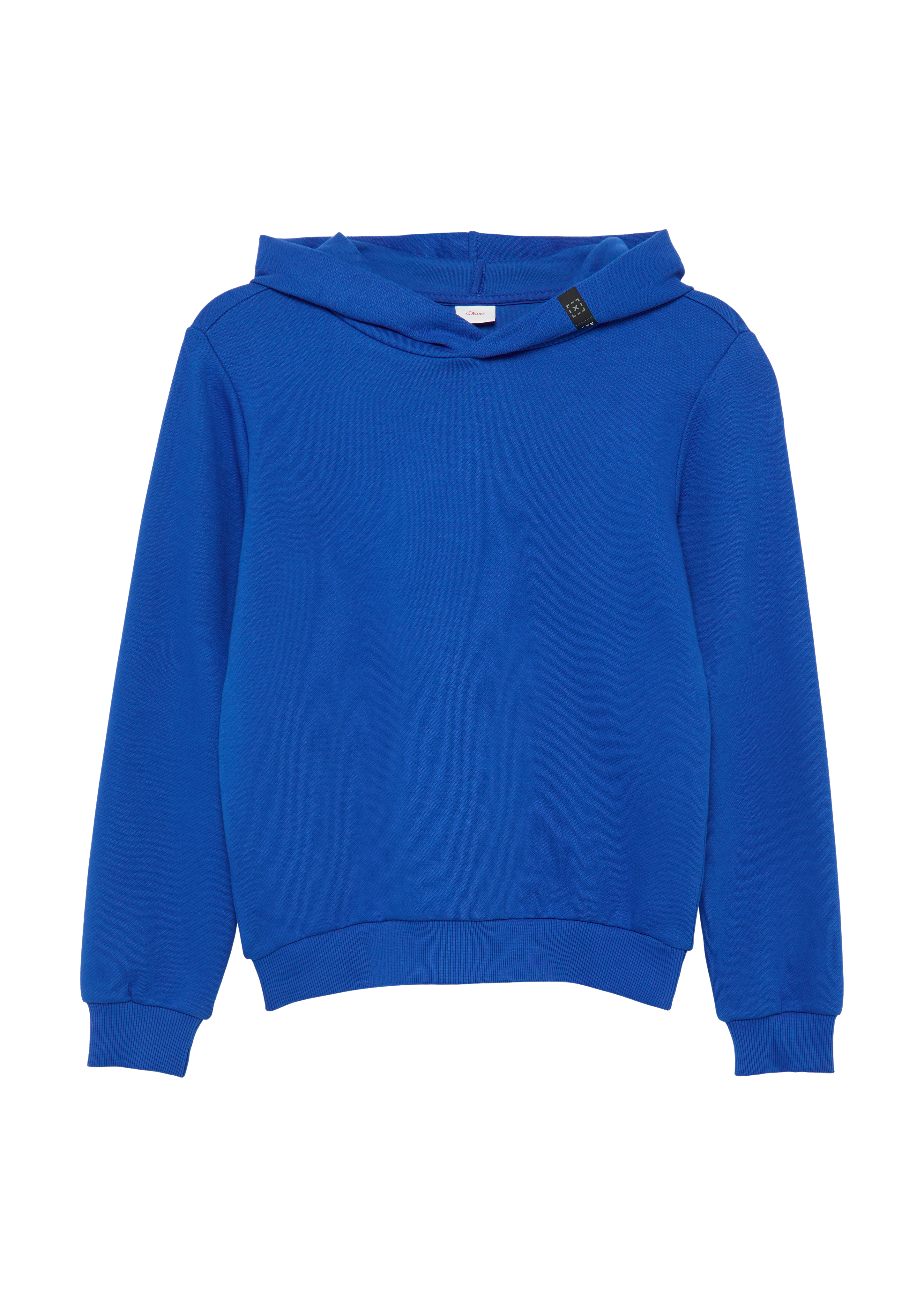 s.Oliver - Strukturiertes Kapuzensweatshirt mit Print-Detail, Jungen, blau