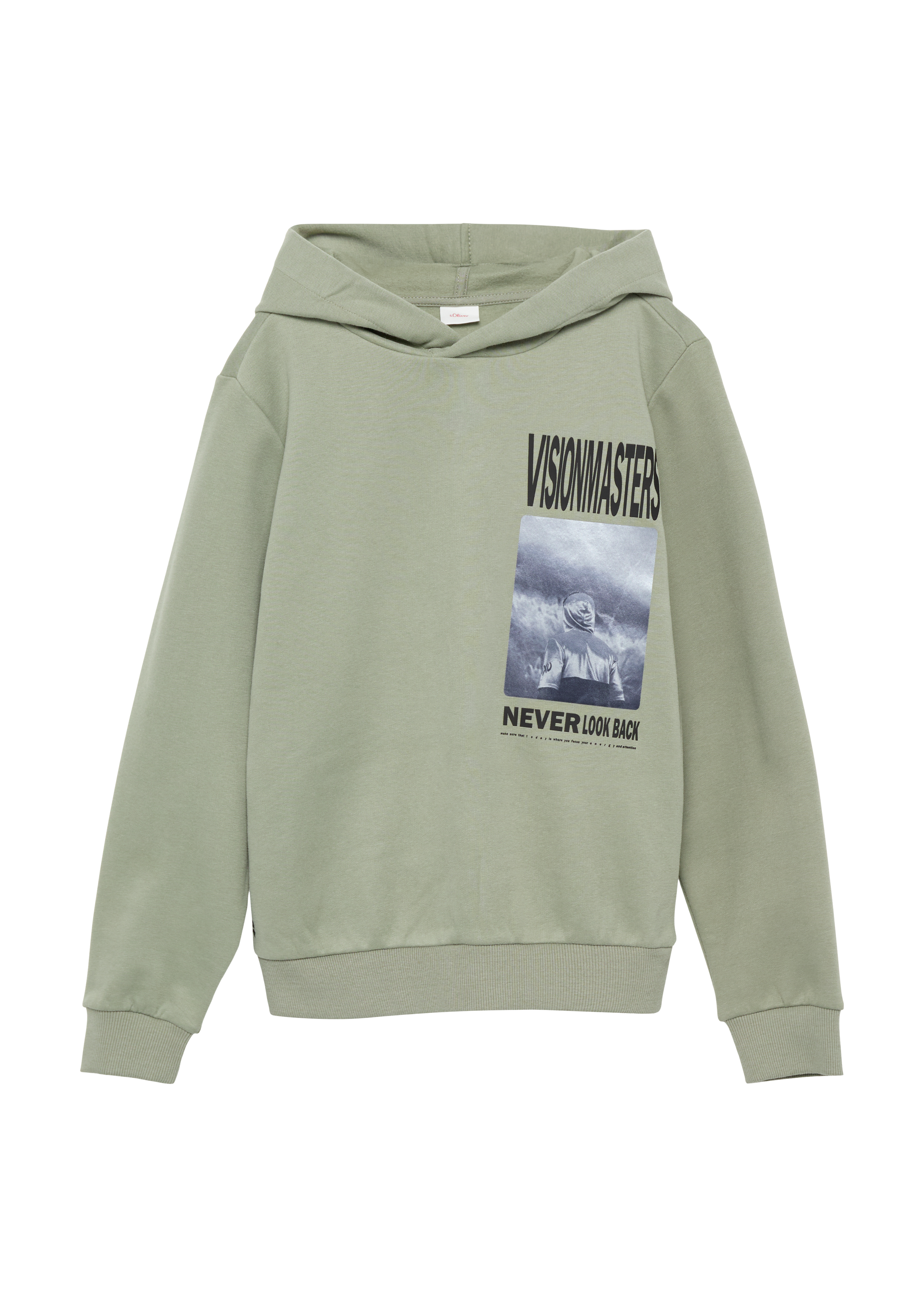 s.Oliver - Wärmendes Kapuzen-Sweatshirt mit Frontprint, Jungen, Grün