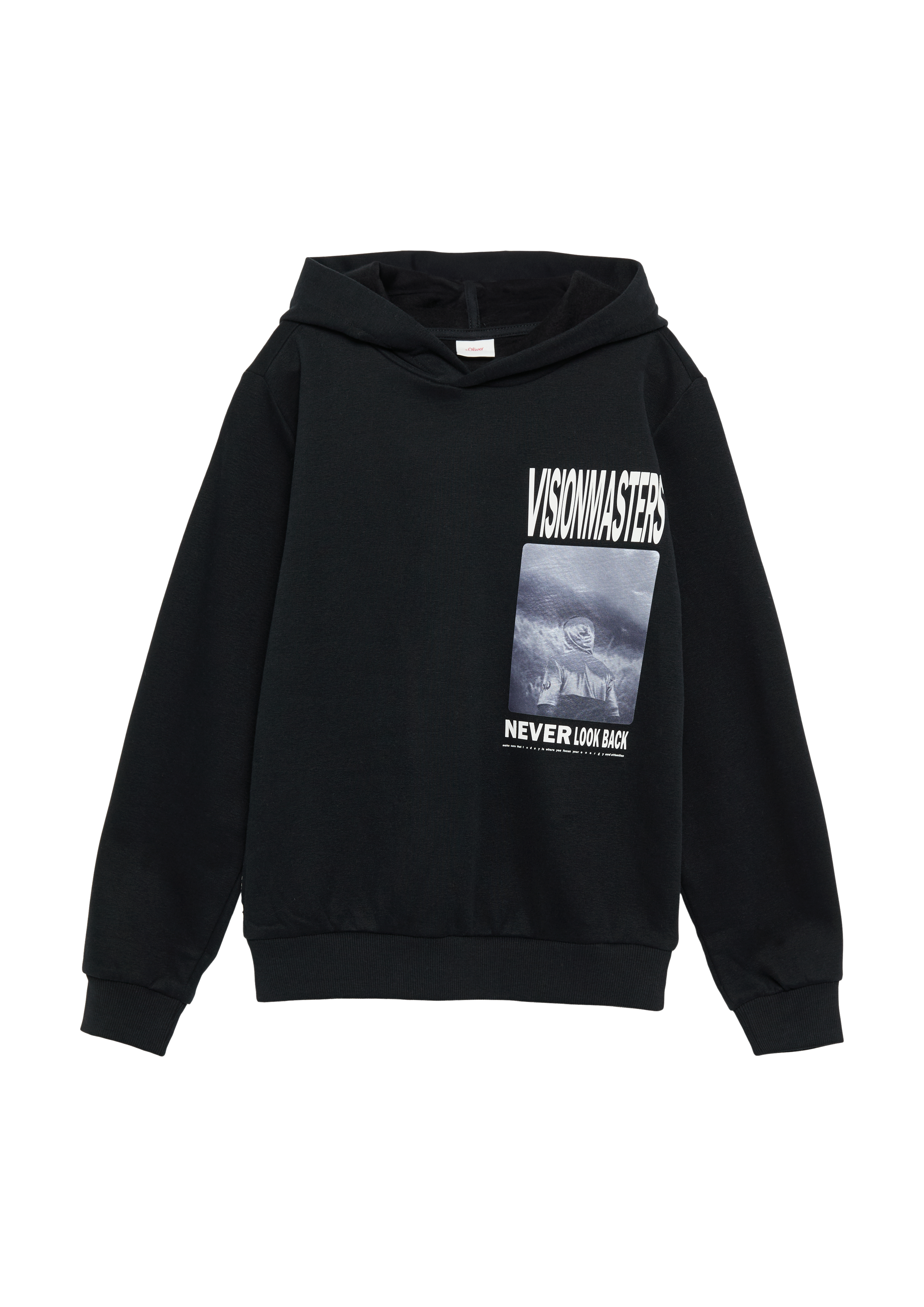 s.Oliver - Wärmendes Kapuzen-Sweatshirt mit Frontprint, Jungen, schwarz