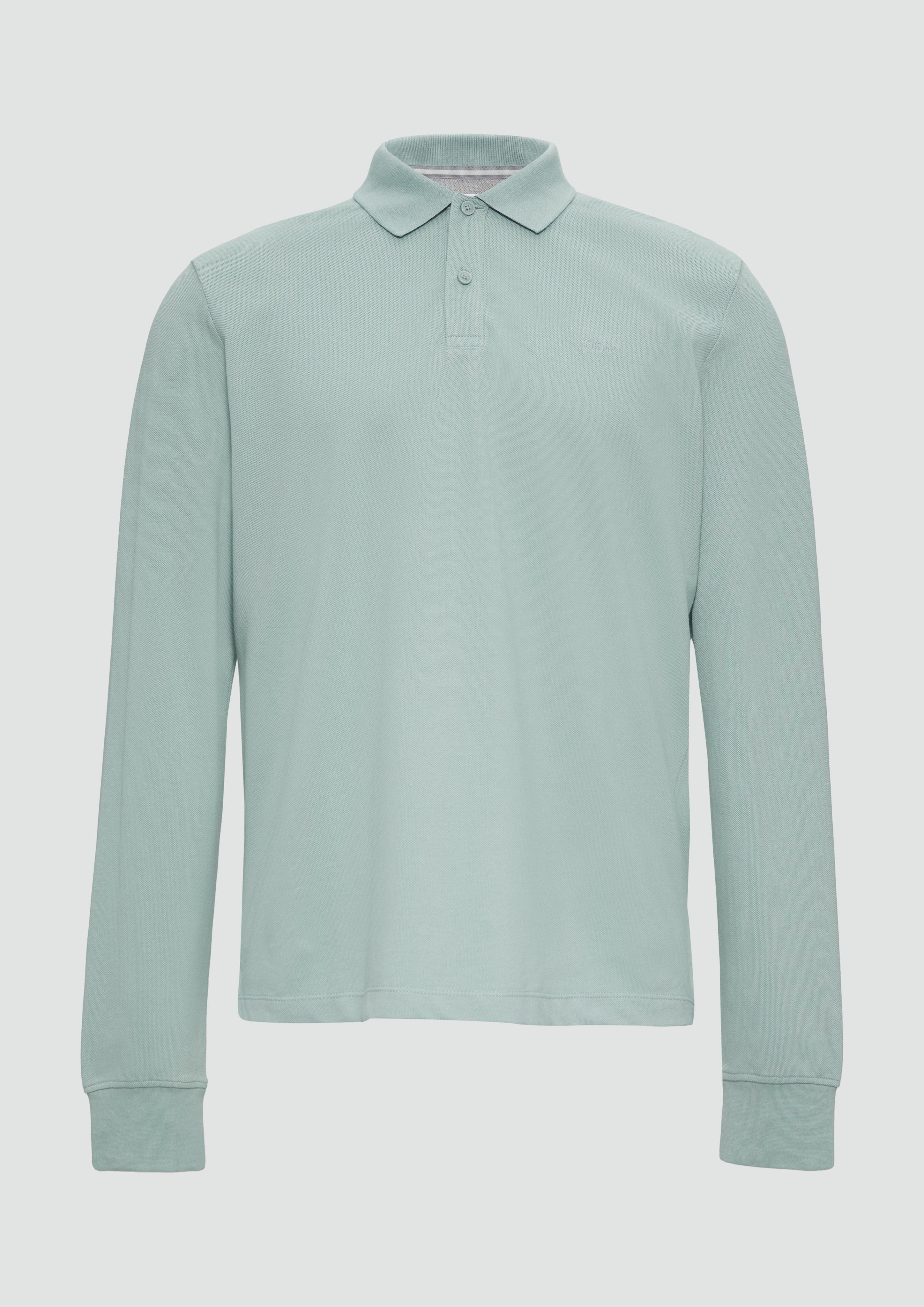 s.Oliver - Poloshirt aus Piqué mit Logo-Stickerei, Herren, grün