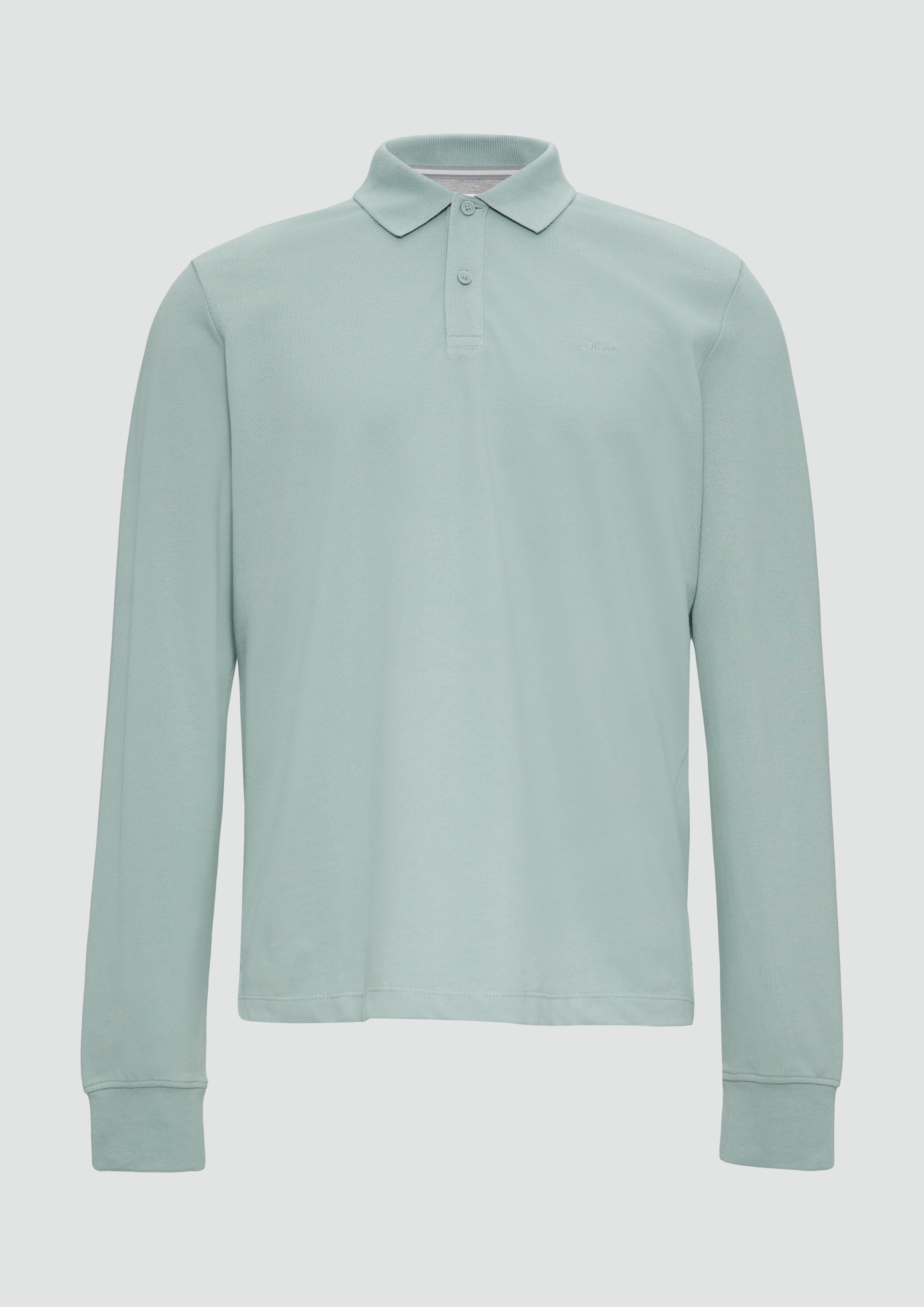 s.Oliver - Poloshirt aus Piqué mit Logo-Stickerei, Herren, grün