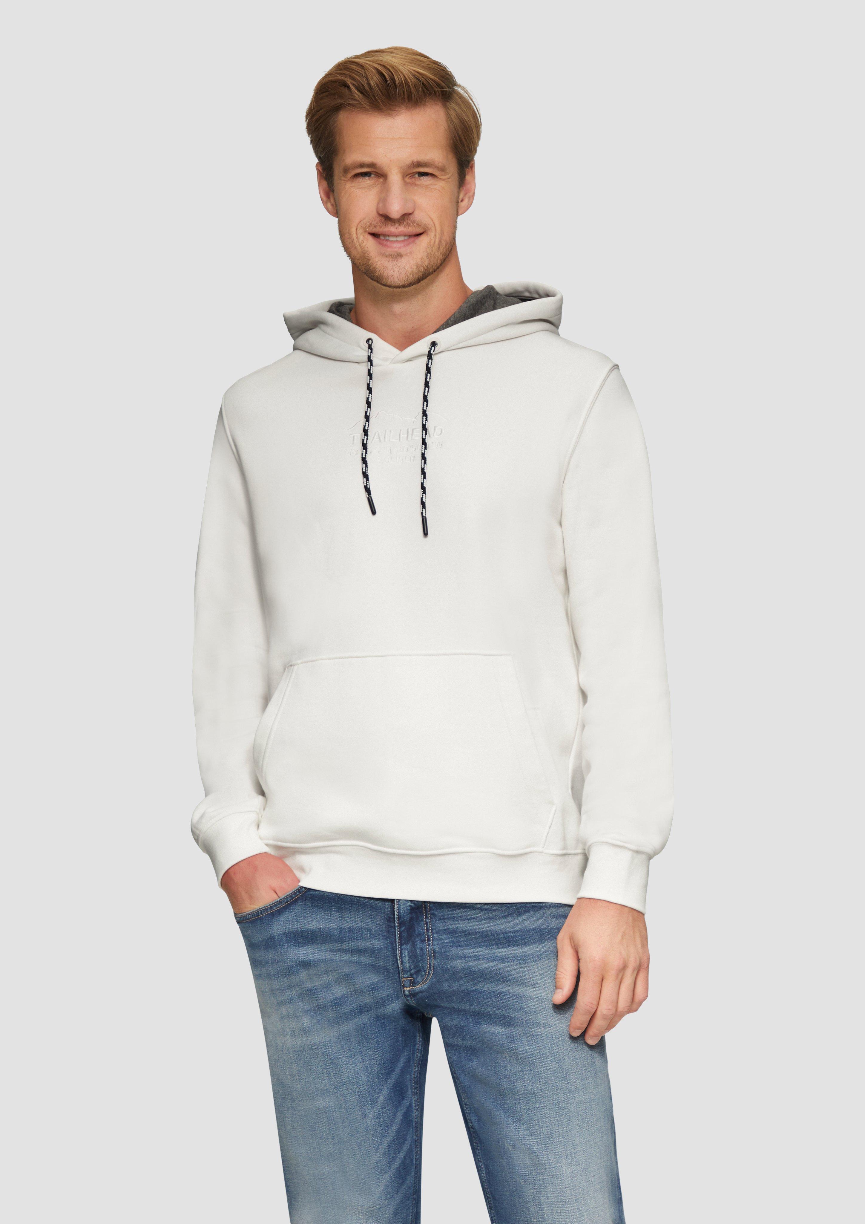 S.Oliver Hoodie mit Kängurutasche und Stickerei