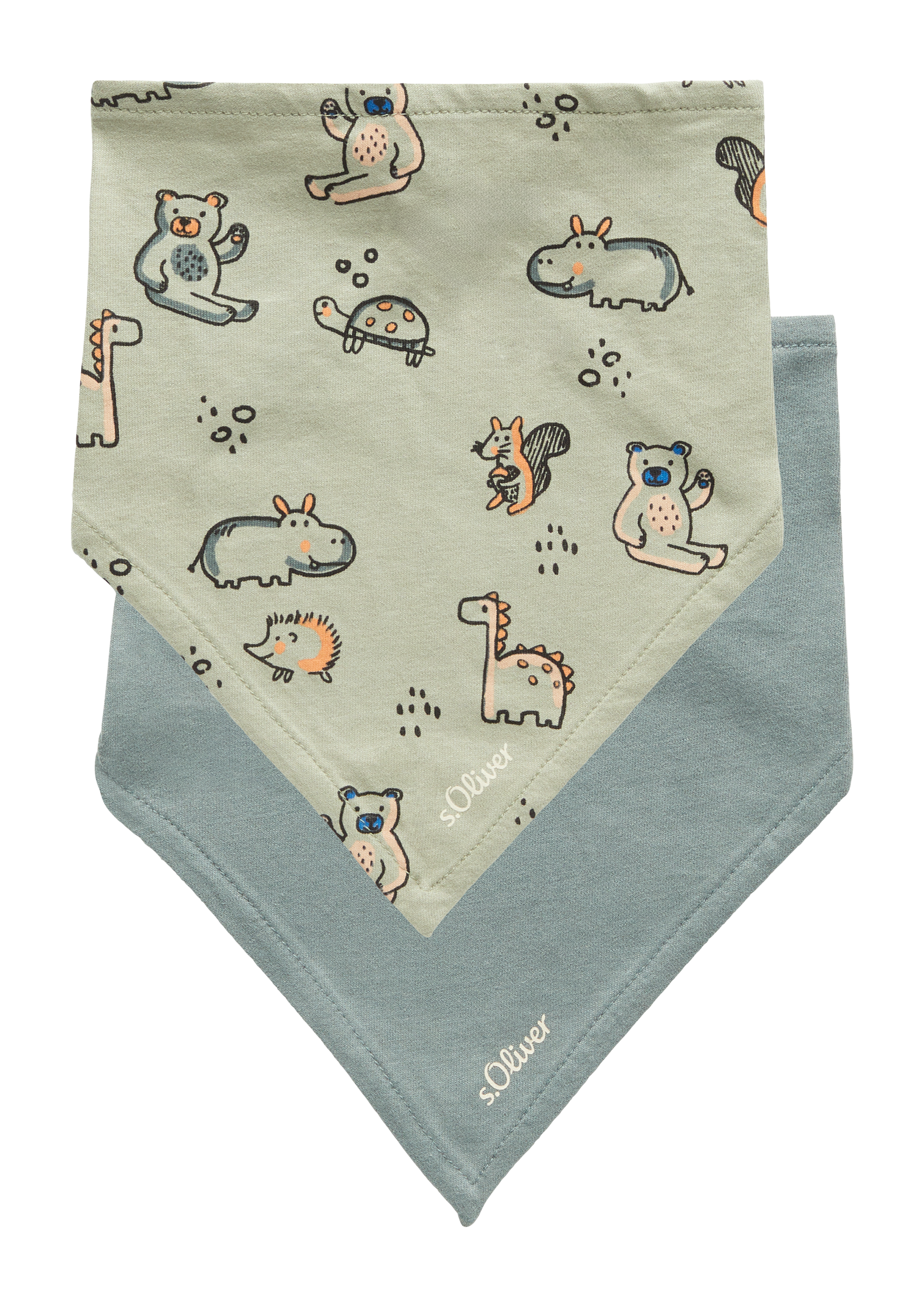 s.Oliver - Bandana aus Baumwolle im 2er-Pack, Babys, grau