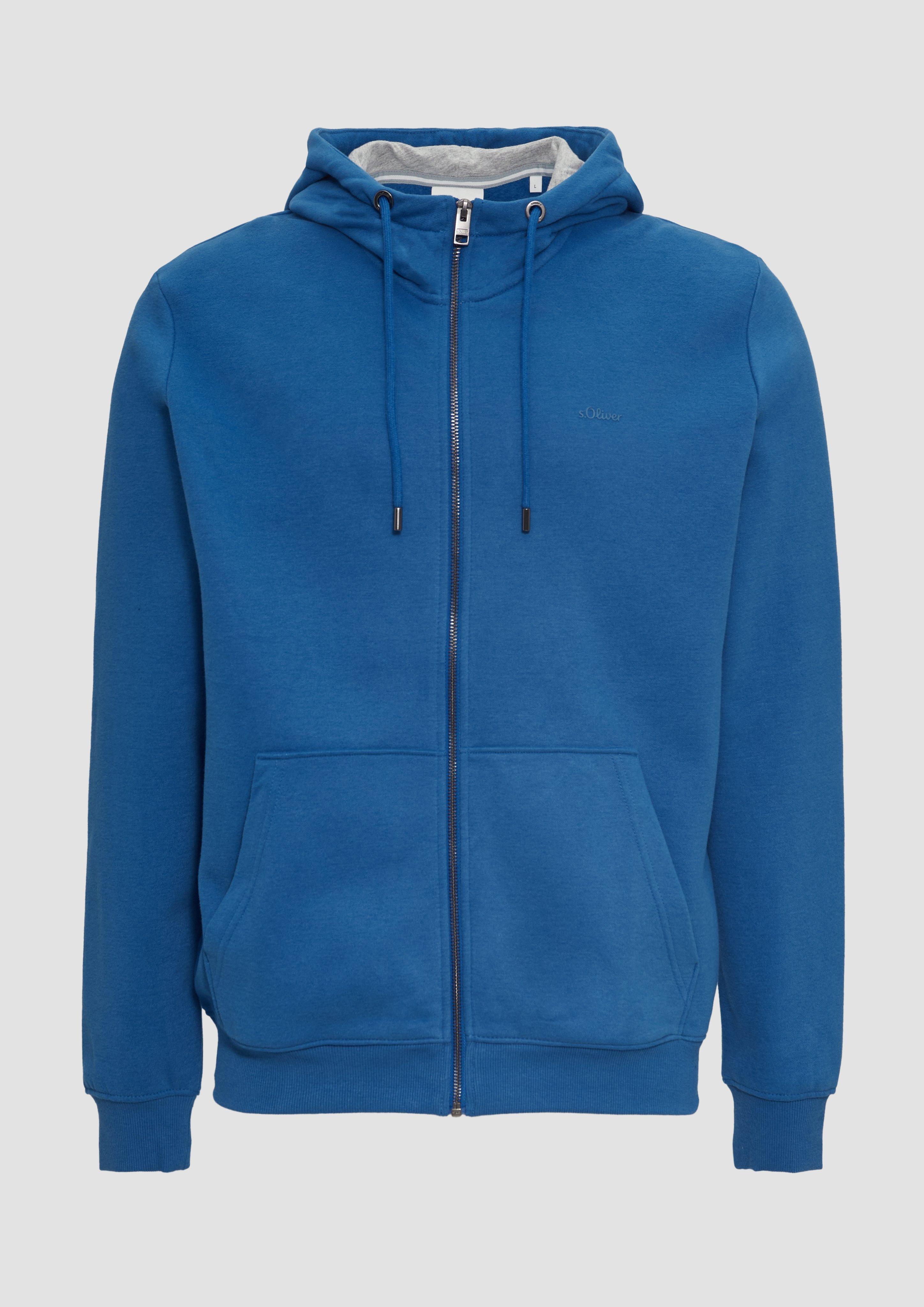 s.Oliver - Hoodie mit Logo-Print, Herren, blau