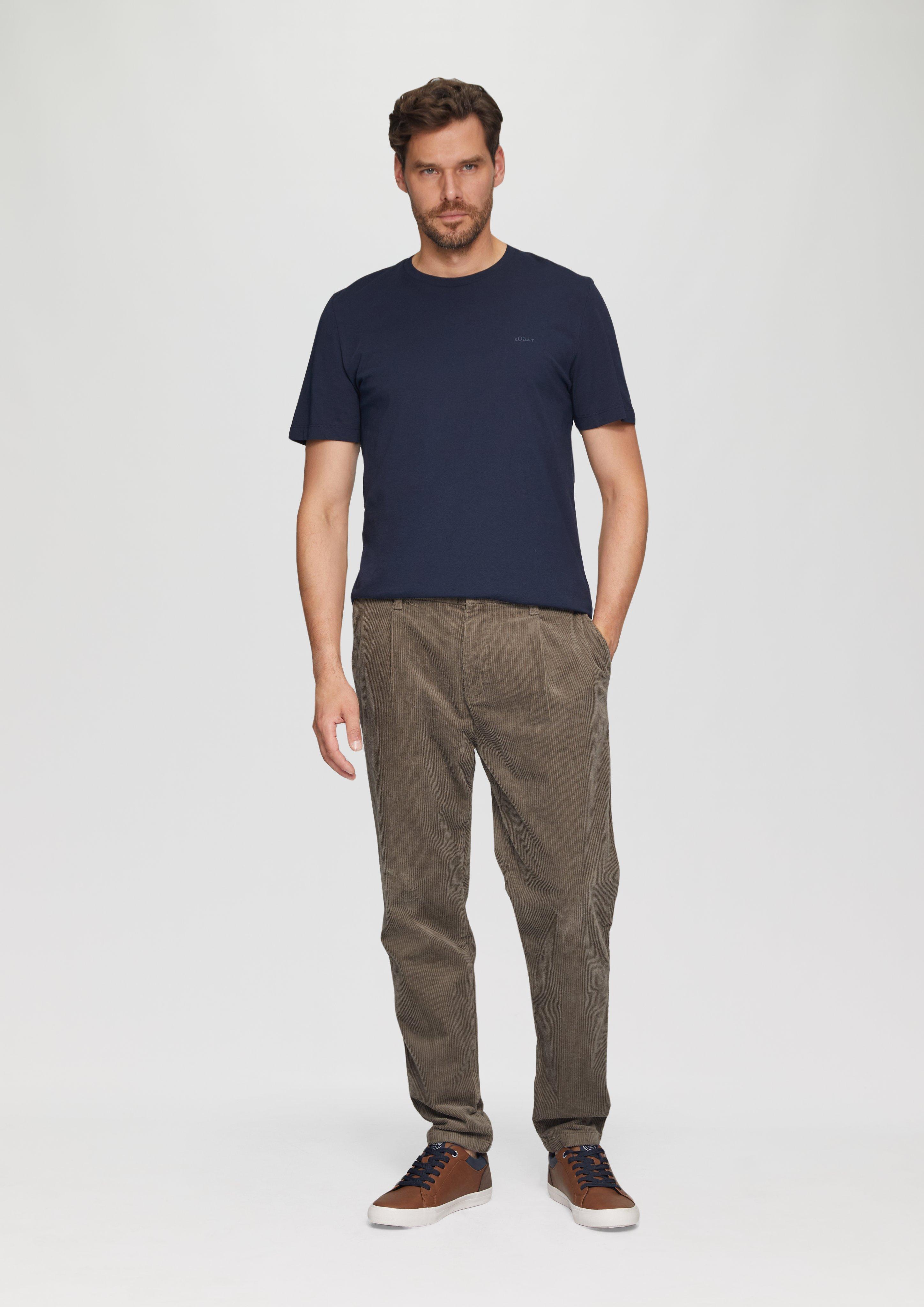 S.Oliver Cord-Chino aus Baumwollstretch mit Bundfalten