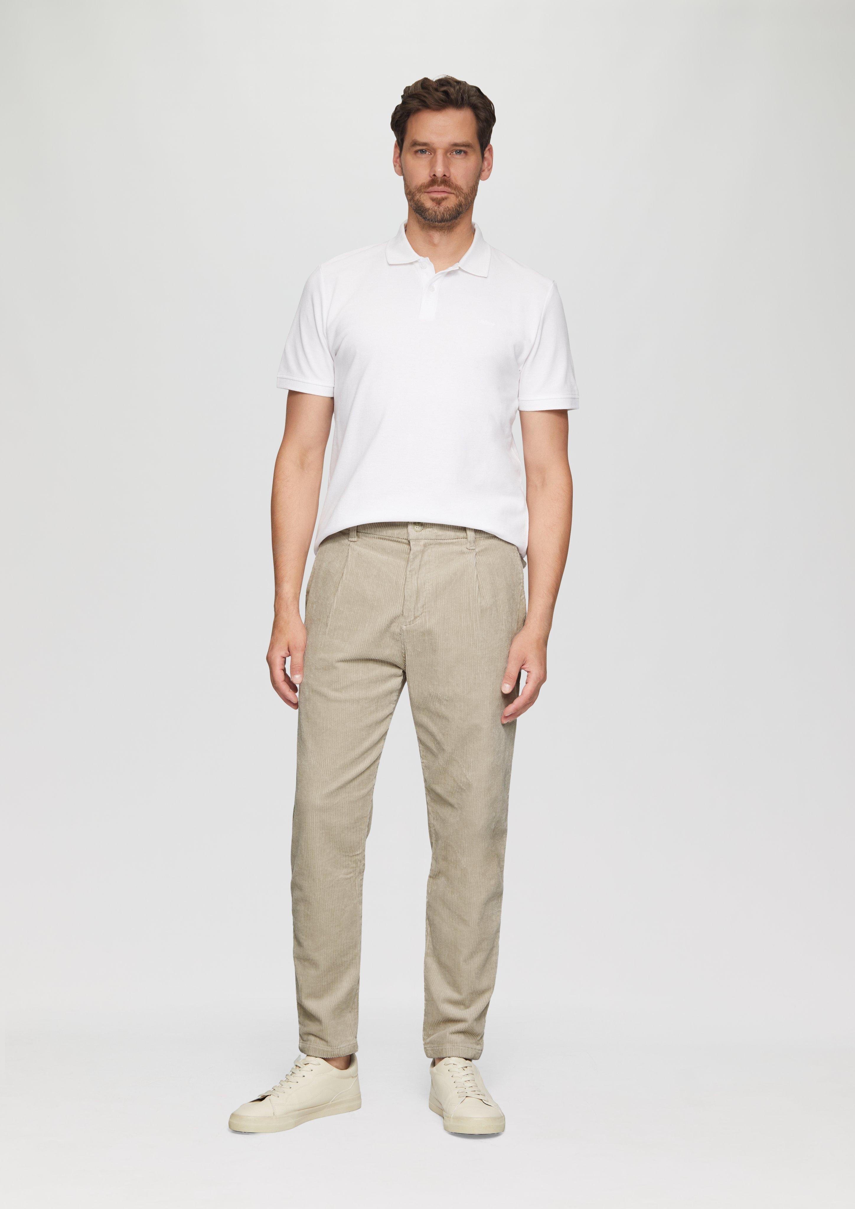 S.Oliver Cord-Chino aus Baumwollstretch mit Bundfalten