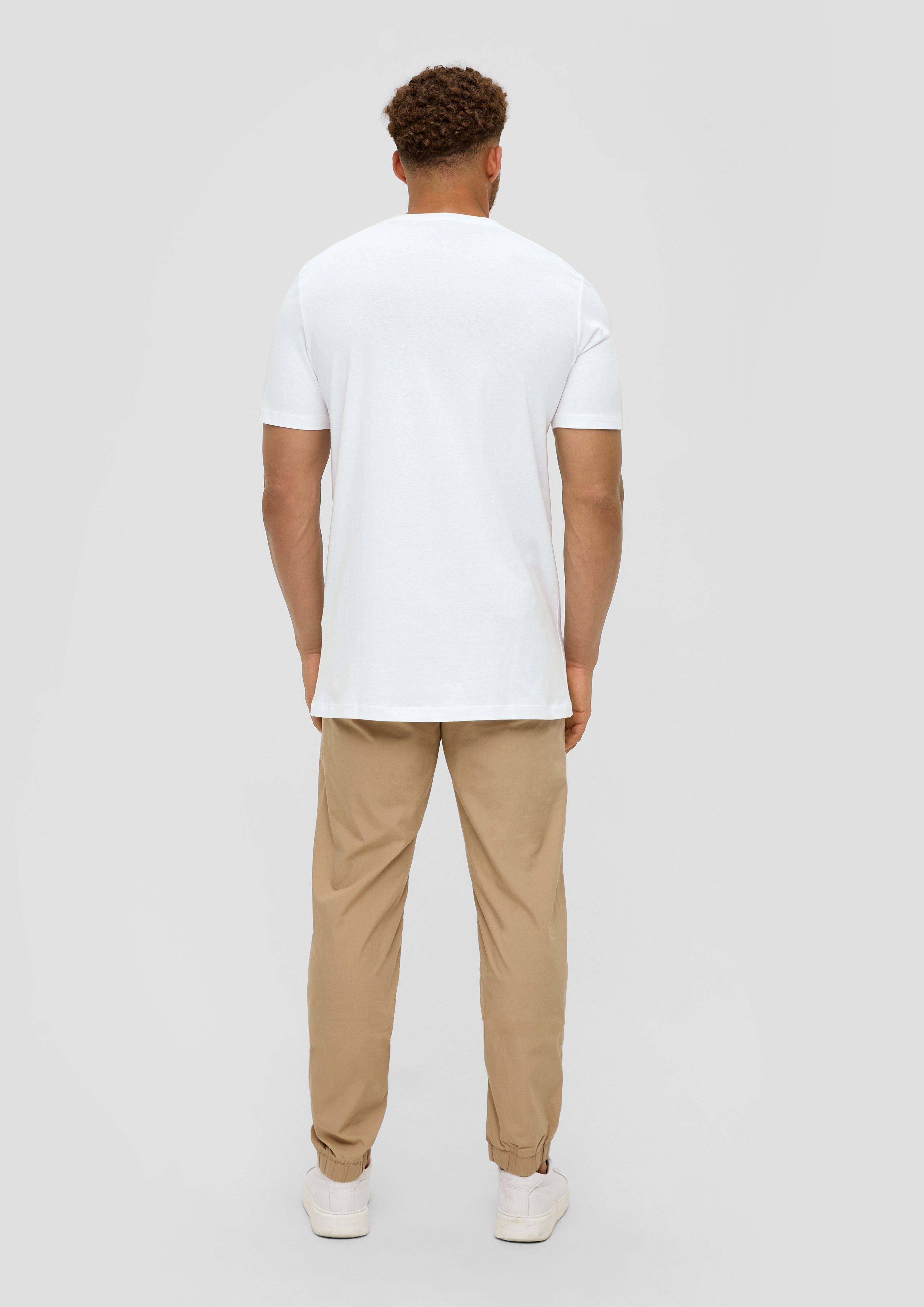 Cotton T-shirt with a logo print - white | s.Oliver Cotton T-shirt with a logo print - white | s.Oliver