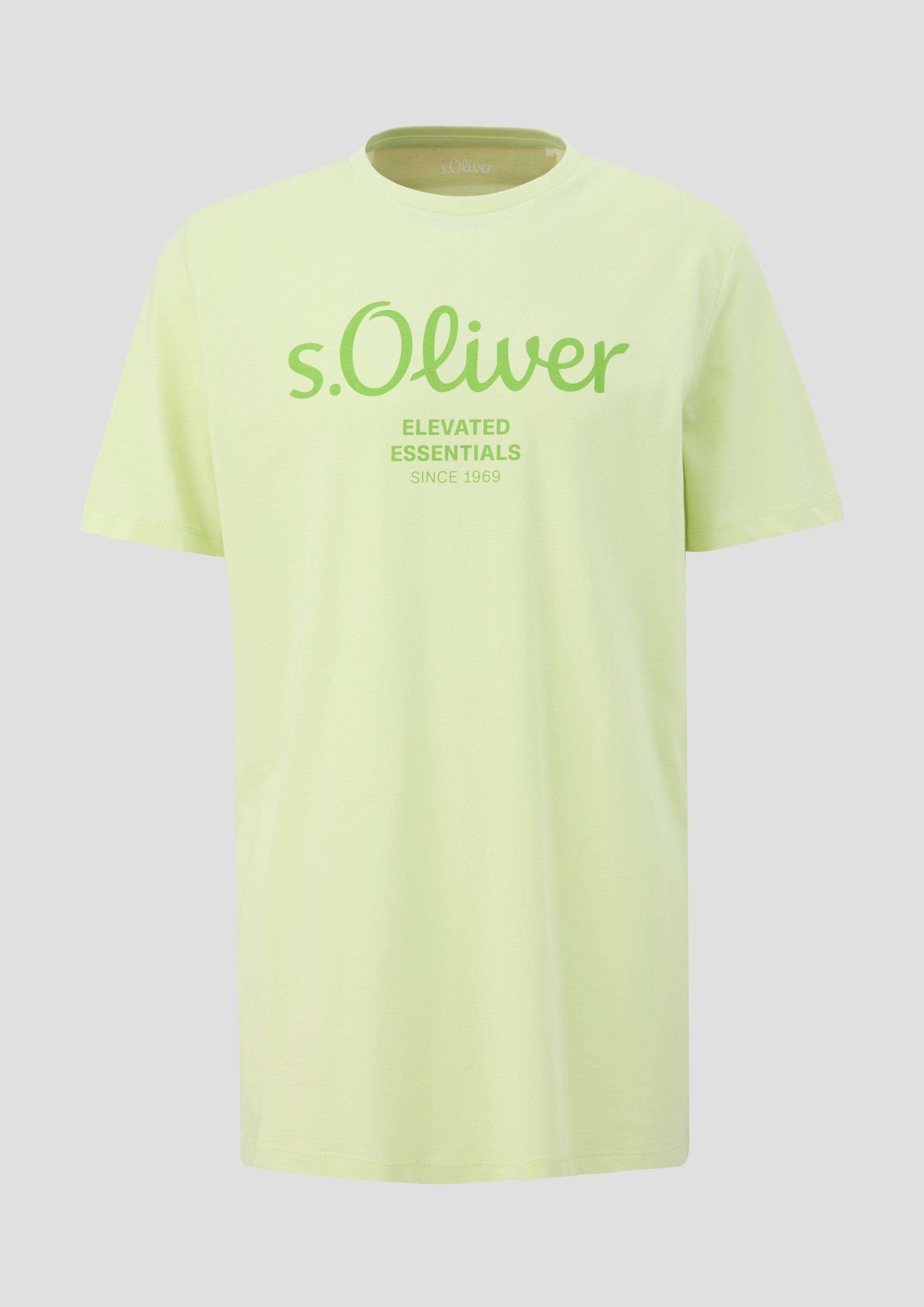 s.Oliver - T-Shirt aus Baumwolle mit Logo-Print, Herren, grün