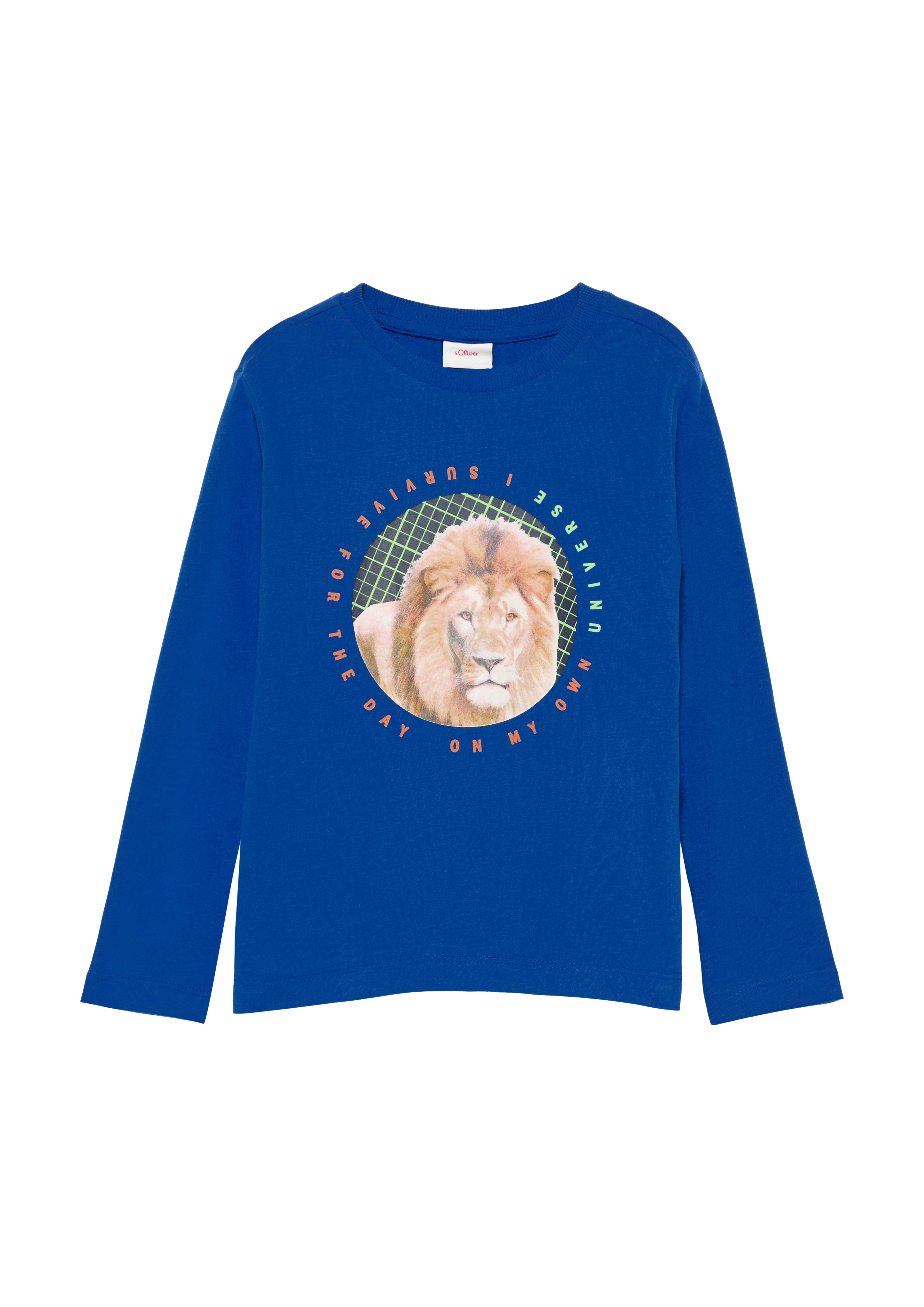 s.Oliver - Langarmshirt mit Löwen-Print, Kinder, blau