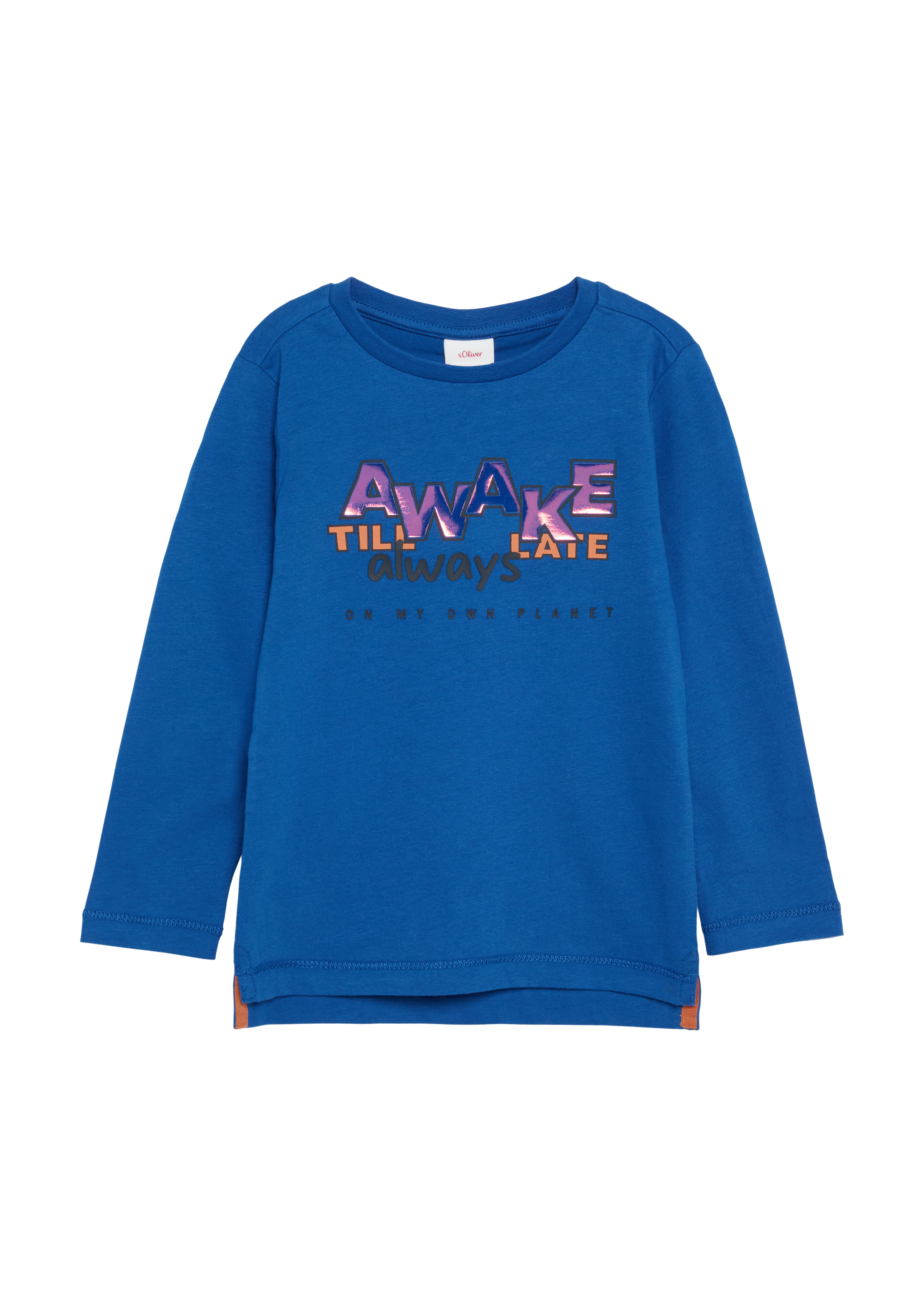 s.Oliver - Weiches Longsleeve mit changierendem Effekt-Print, Kinder, blau