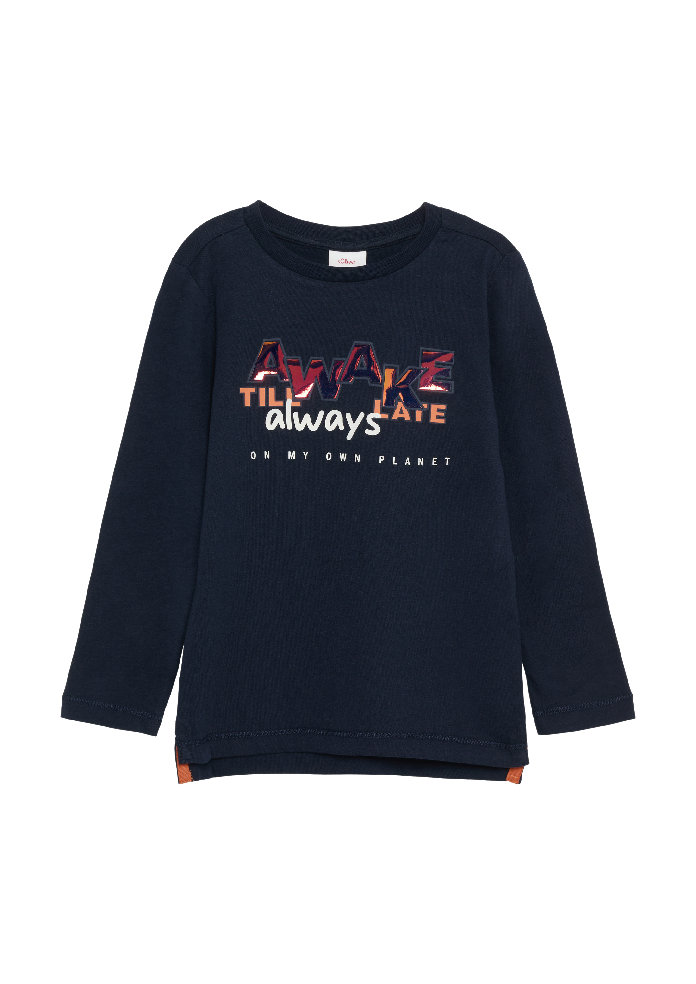 Thumbnail - s.Oliver - Weiches Longsleeve mit changierendem Effekt-Print, Kinder, blau