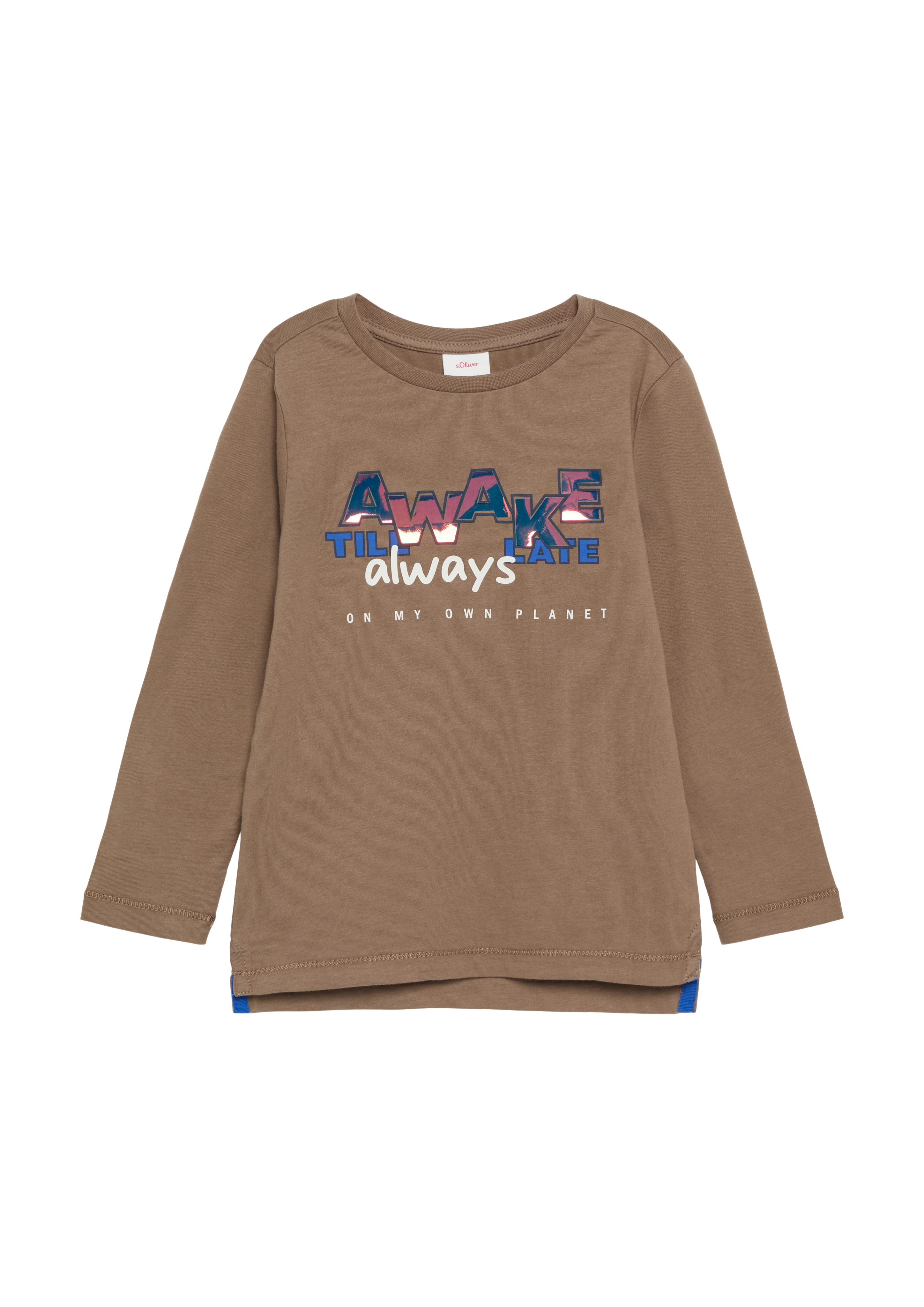 s.Oliver - Weiches Longsleeve mit changierendem Effekt-Print, Kinder, braun