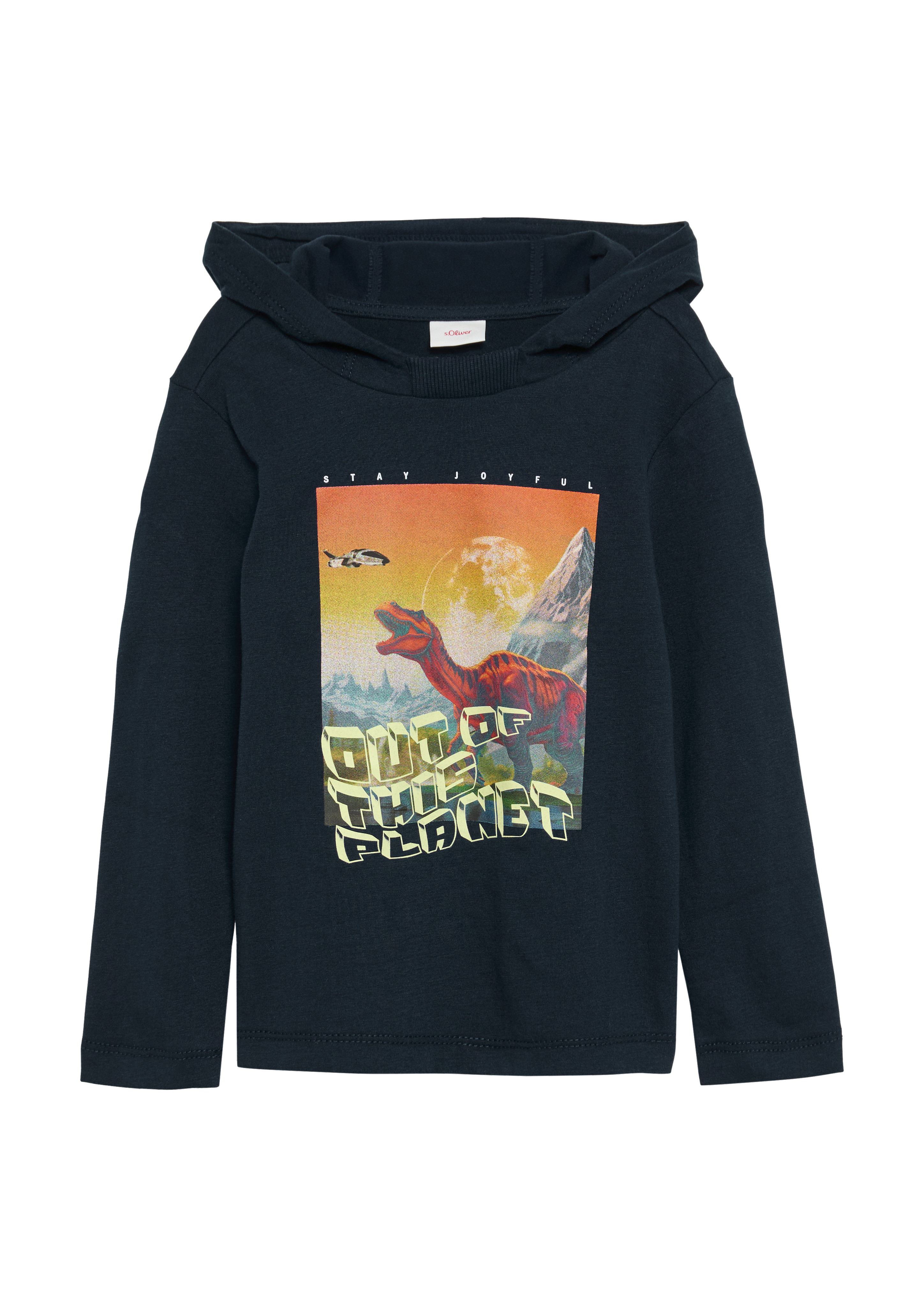 s.Oliver - Kapuzenshirt mit Glow-in-the-dark-Print, Kinder, blau