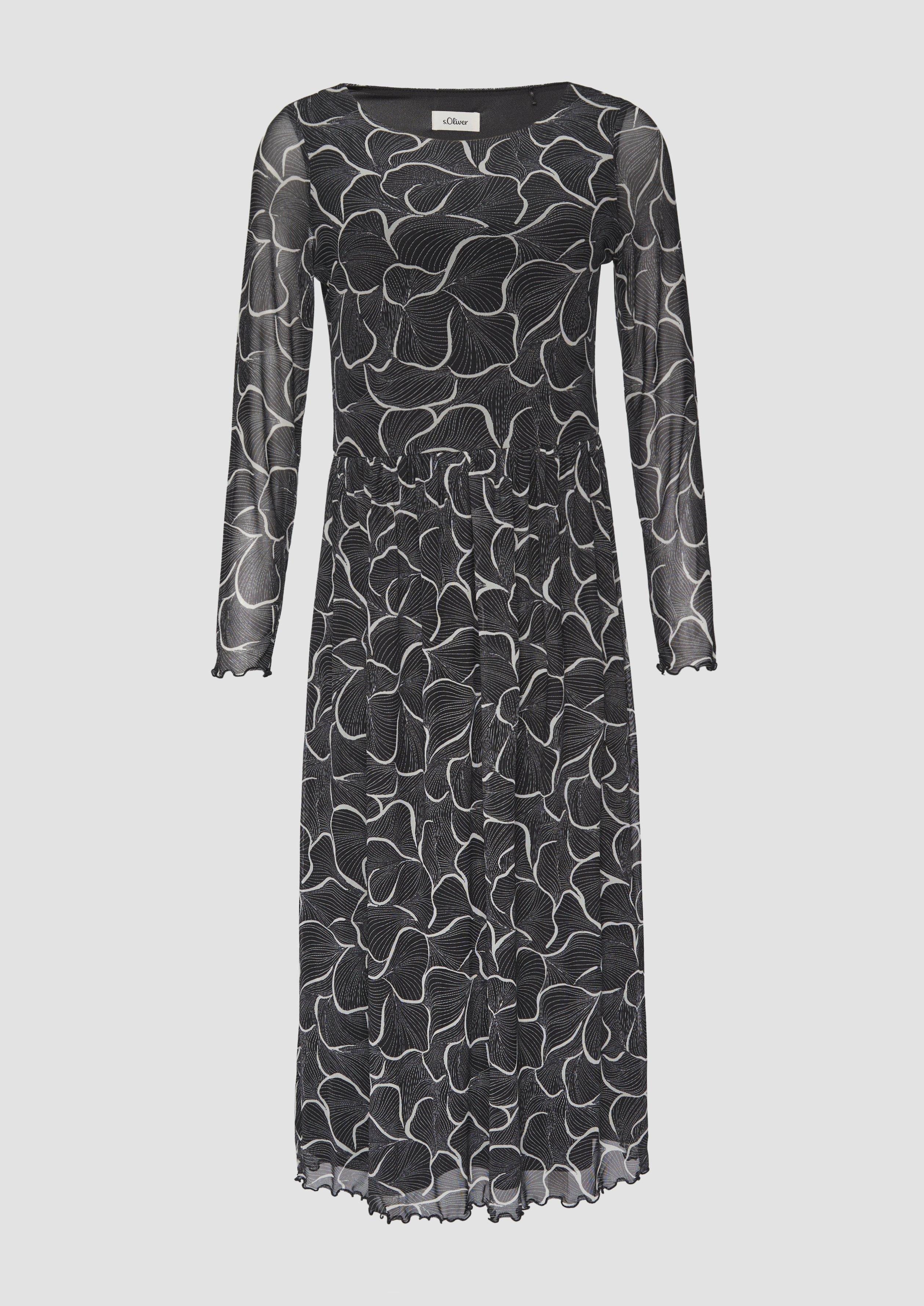 Thumbnail - s.Oliver - Mesh-Kleid mit U-Boot-Ausschnitt, Damen, schwarz