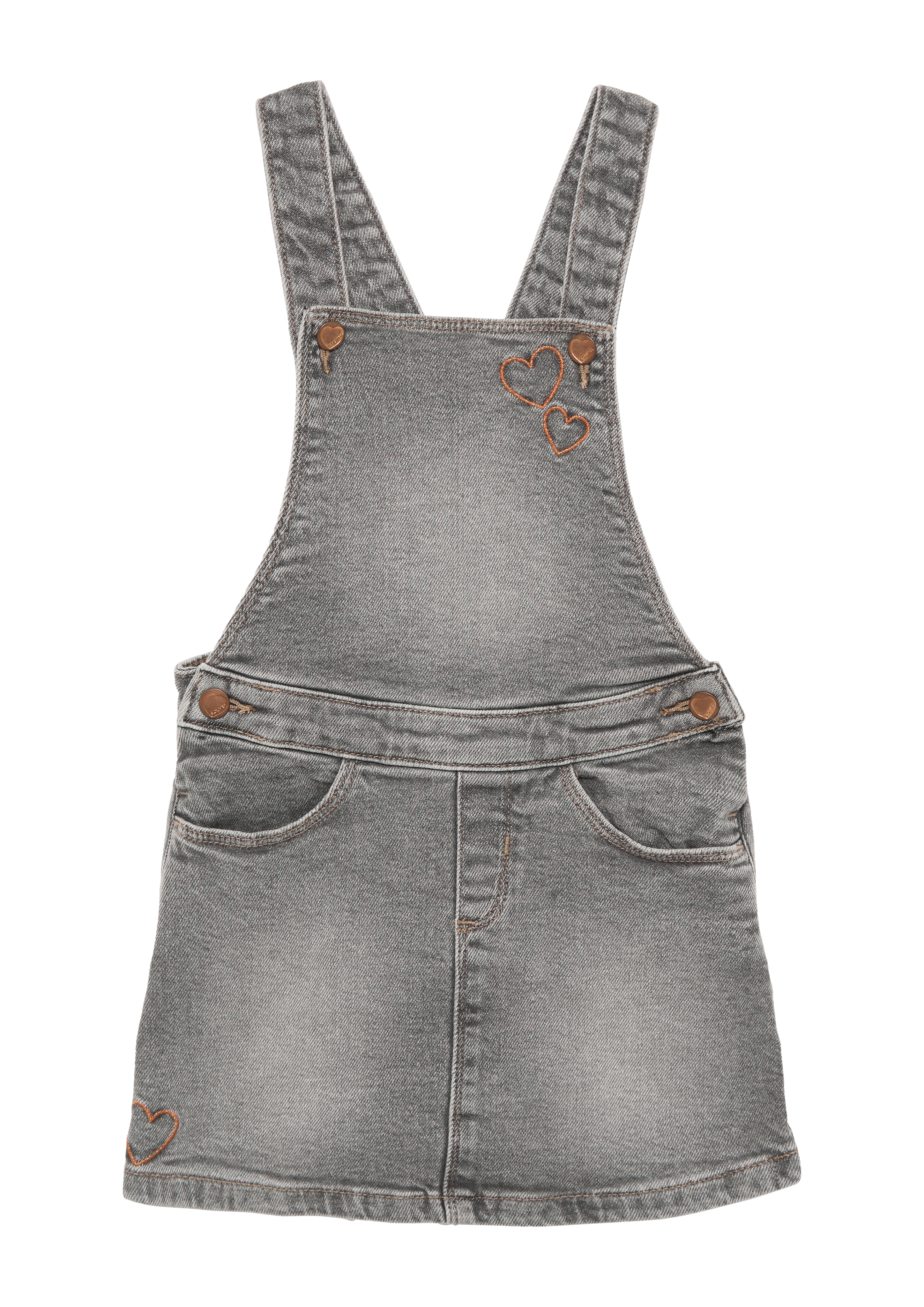 s.Oliver - Jeans-Latzrock mit Stickerei, Kinder, grau