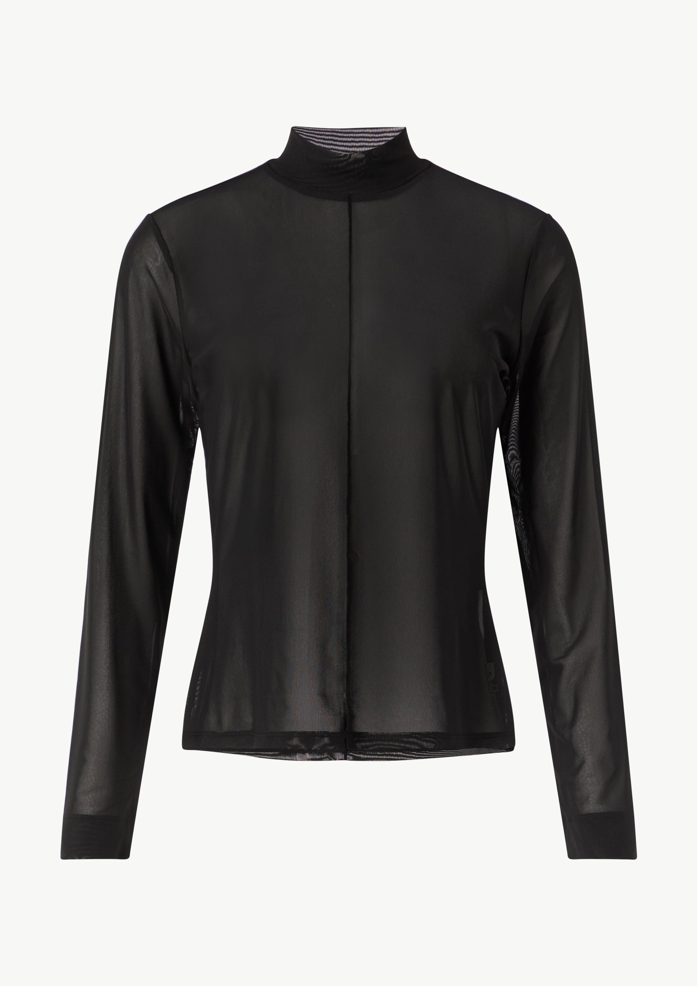 T-shirt with a band collar - Black | SCAYLE