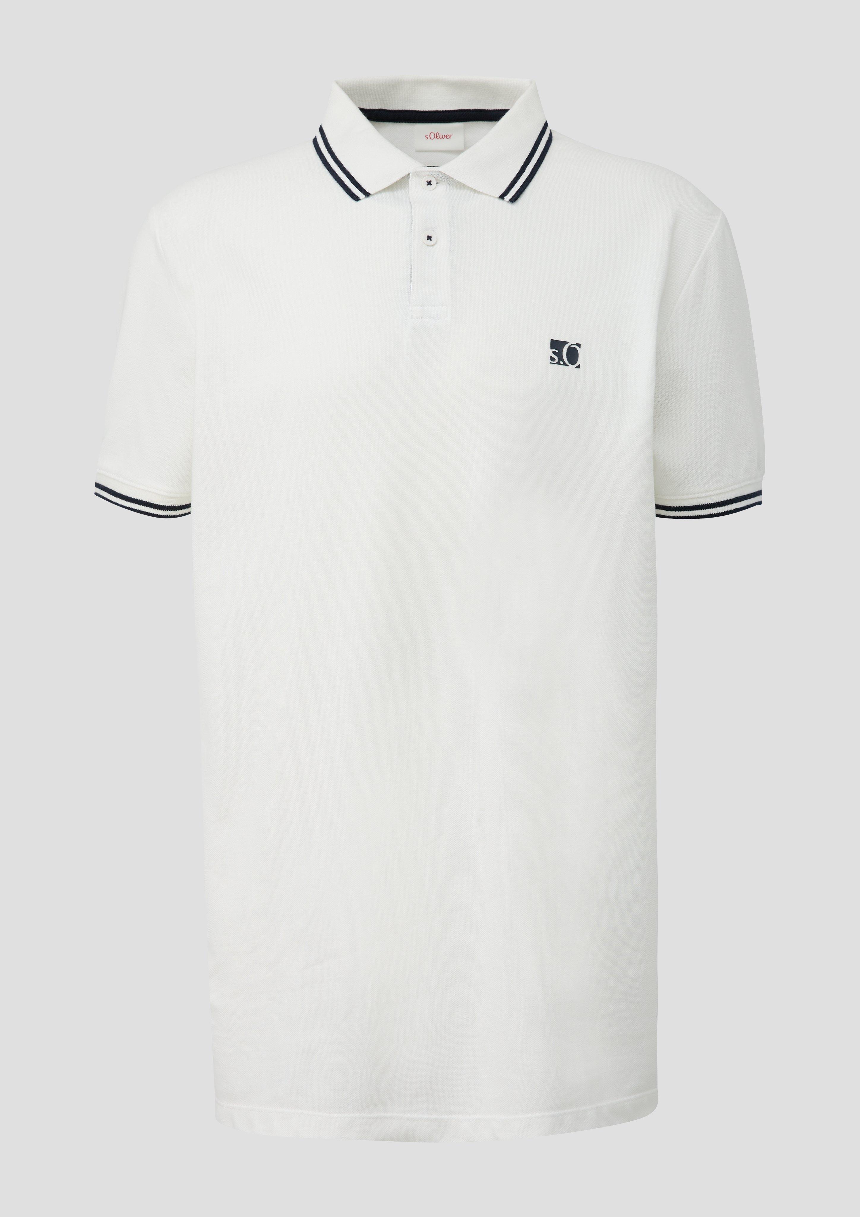 s.Oliver - Poloshirt mit Kontrastdetails, Herren, weiß