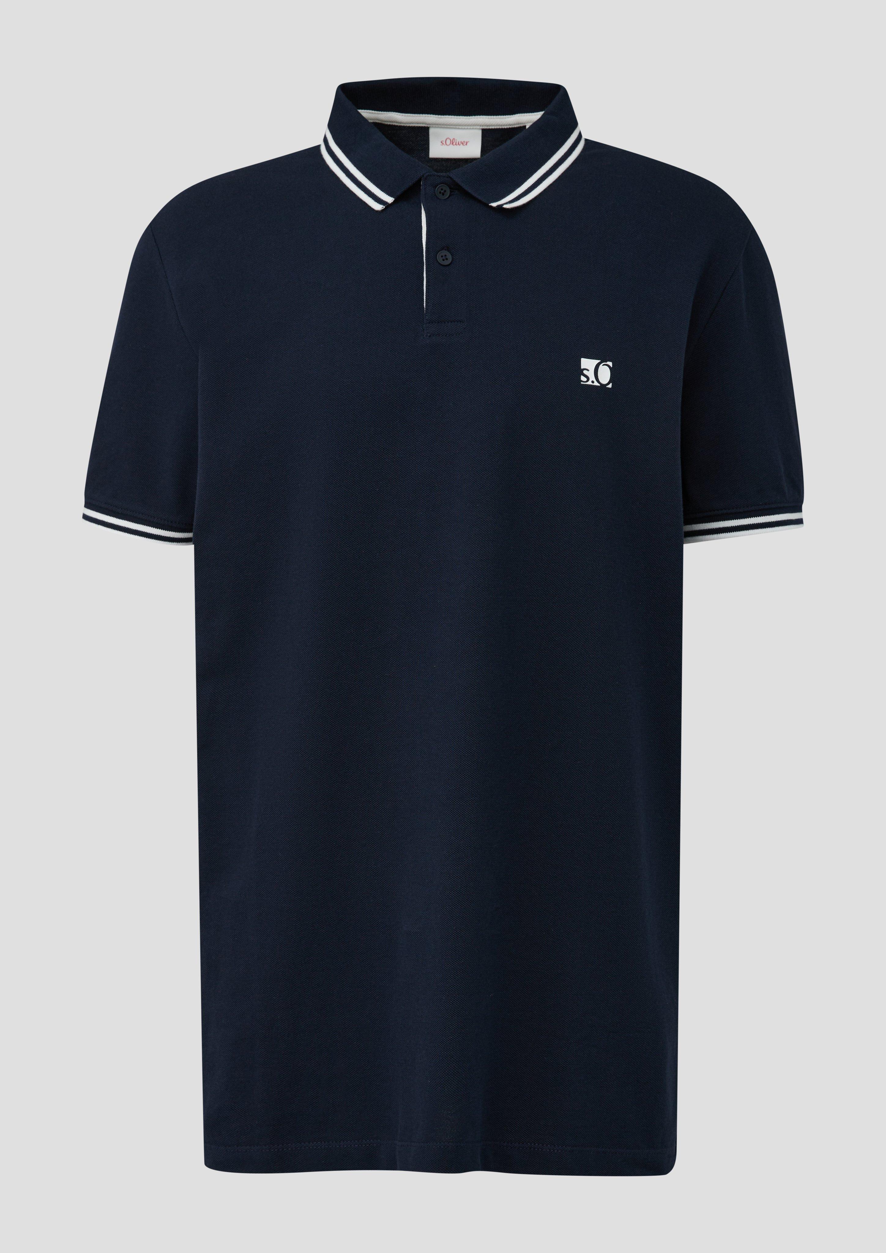 s.Oliver - Poloshirt mit Kontrastdetails, Herren, blau