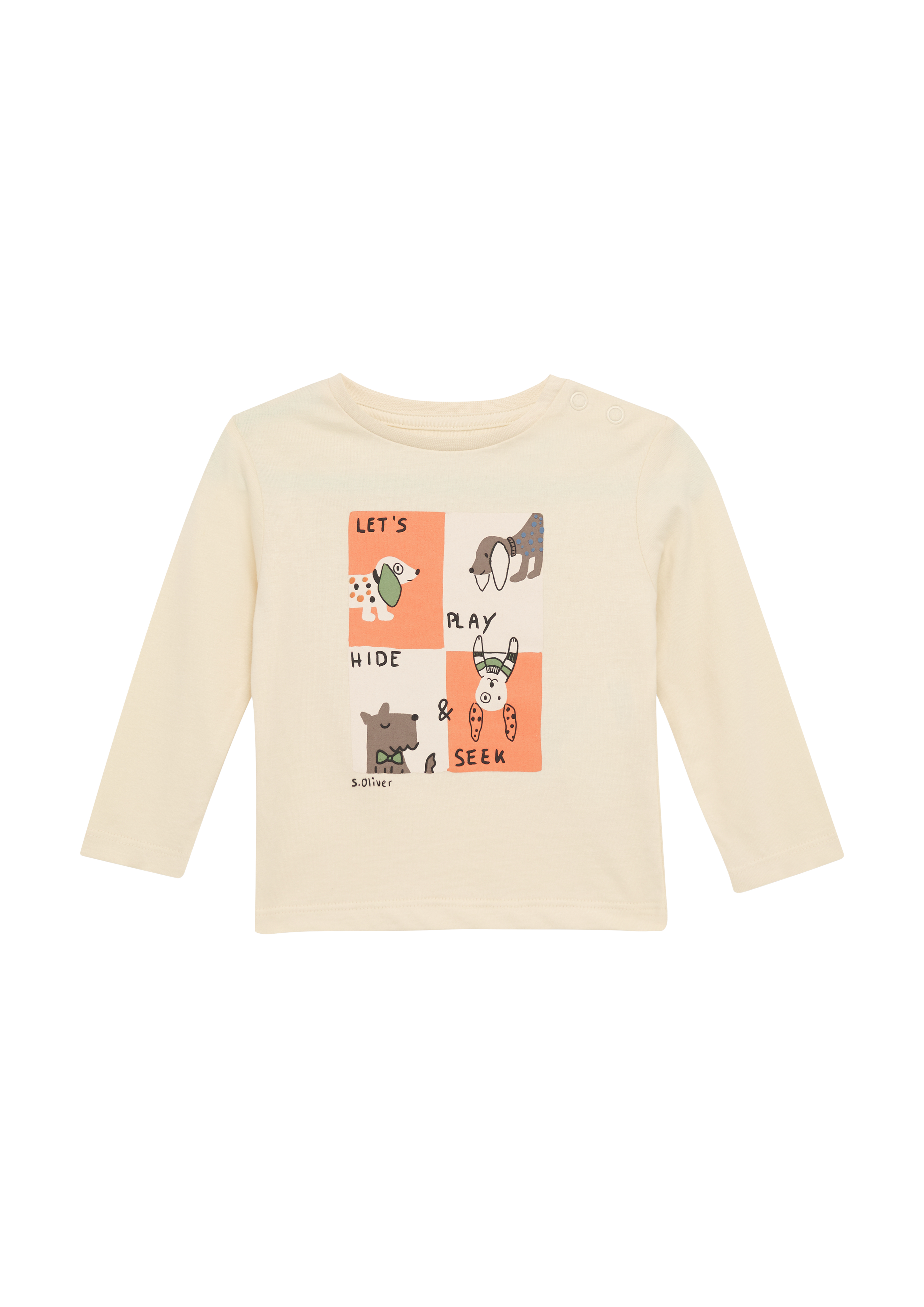 s.Oliver - Baumwollshirt mit Frontprint, Babys, Beige